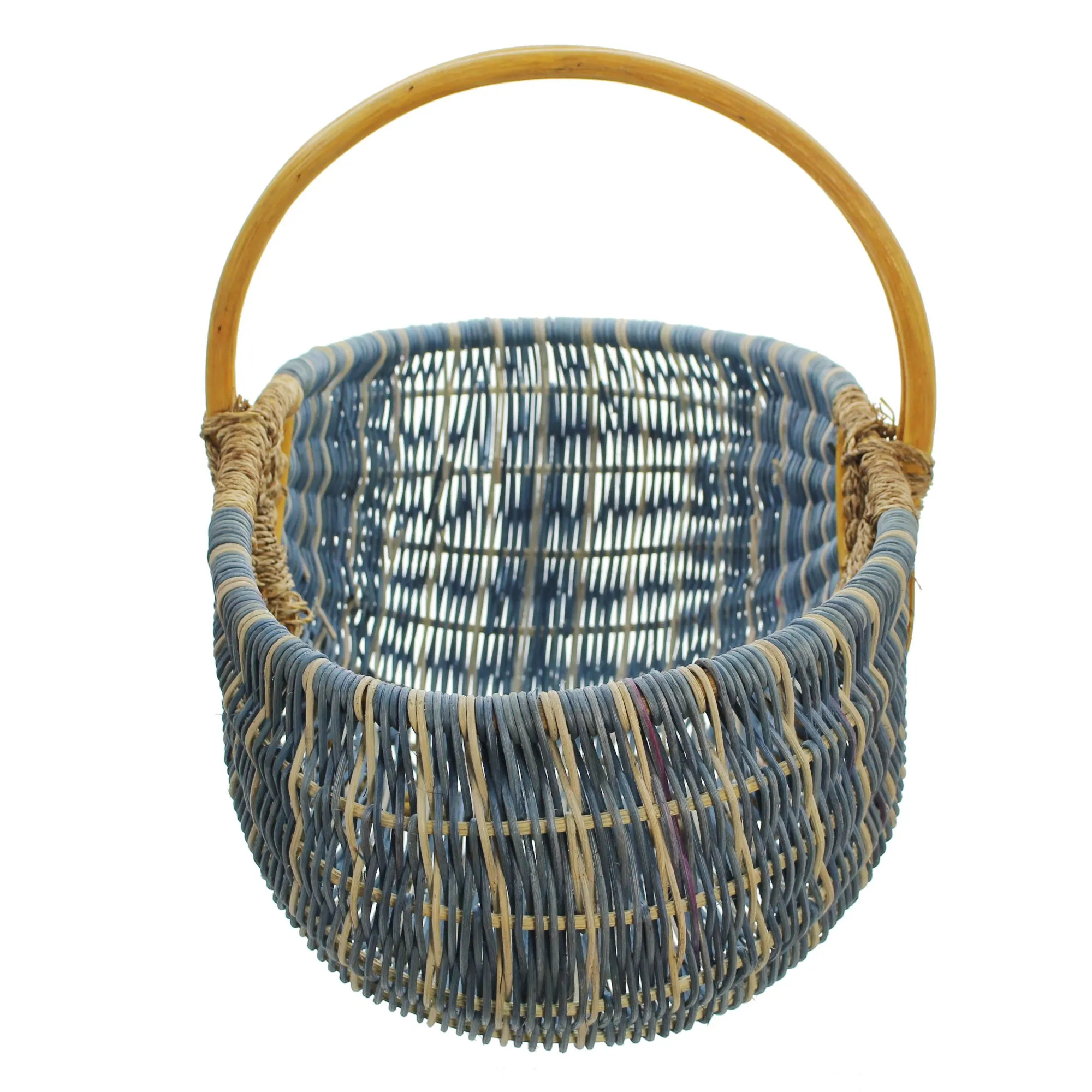Einkaufskorb "Blau/Natur"  im Frank Flechtwaren Online Shop für Einkaufskörbe kaufen