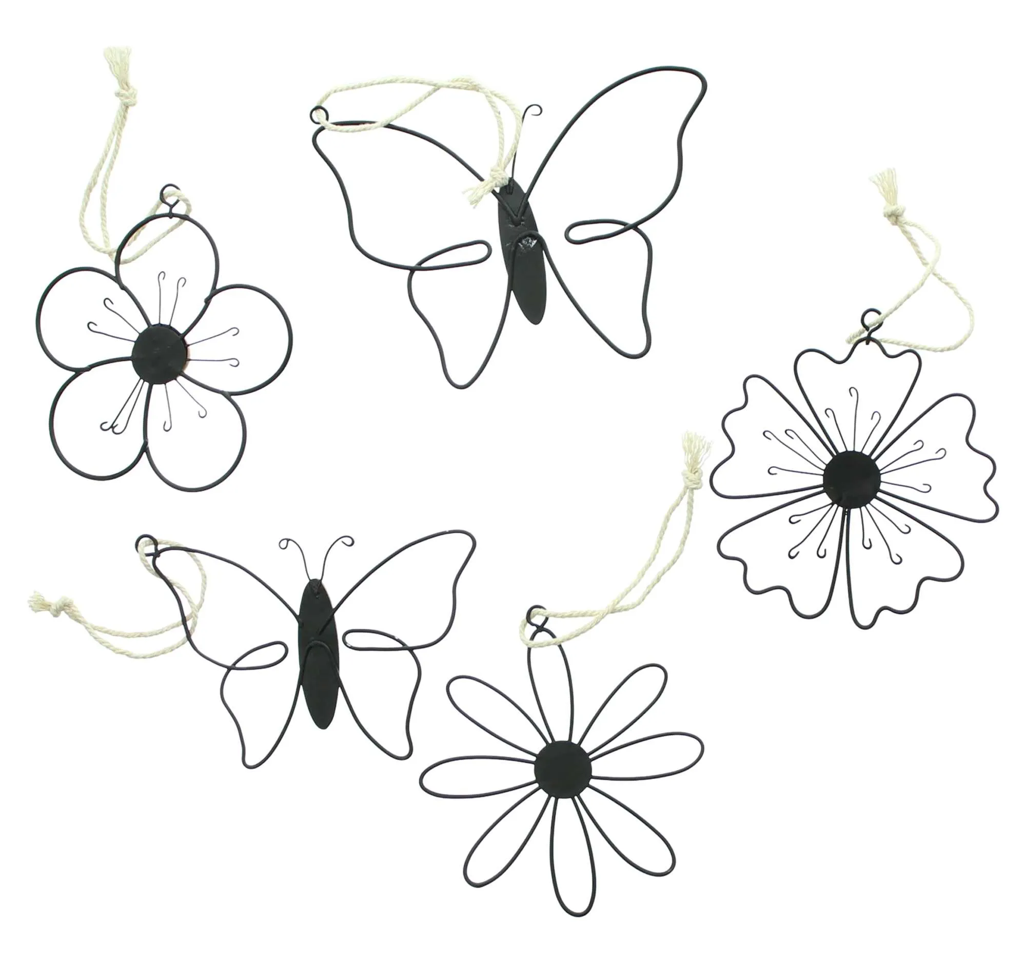 Hänger "Blume &amp; Schmetterling", 5er Set  im Frank Flechtwaren Online Shop für Dekohänger kaufen