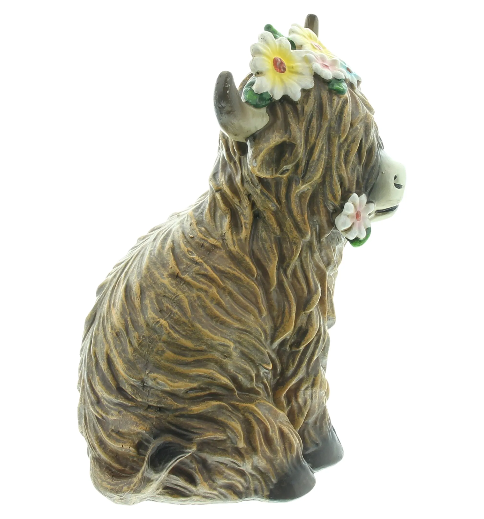 Dekofigur "Stier mit Blumenkranz"  im Frank Flechtwaren Online Shop für Dekofiguren kaufen