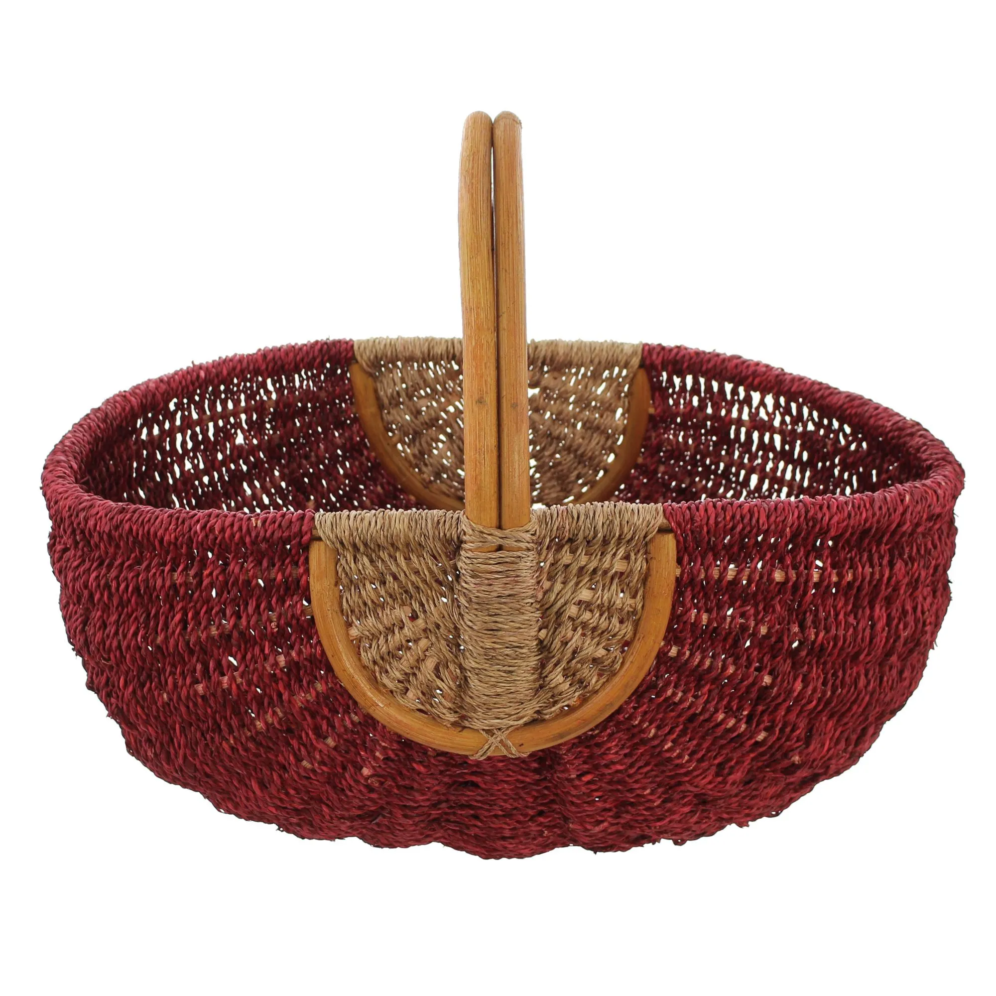 Einkaufskorb "Rot/Natur"  im Frank Flechtwaren Online Shop für Einkaufskörbe kaufen