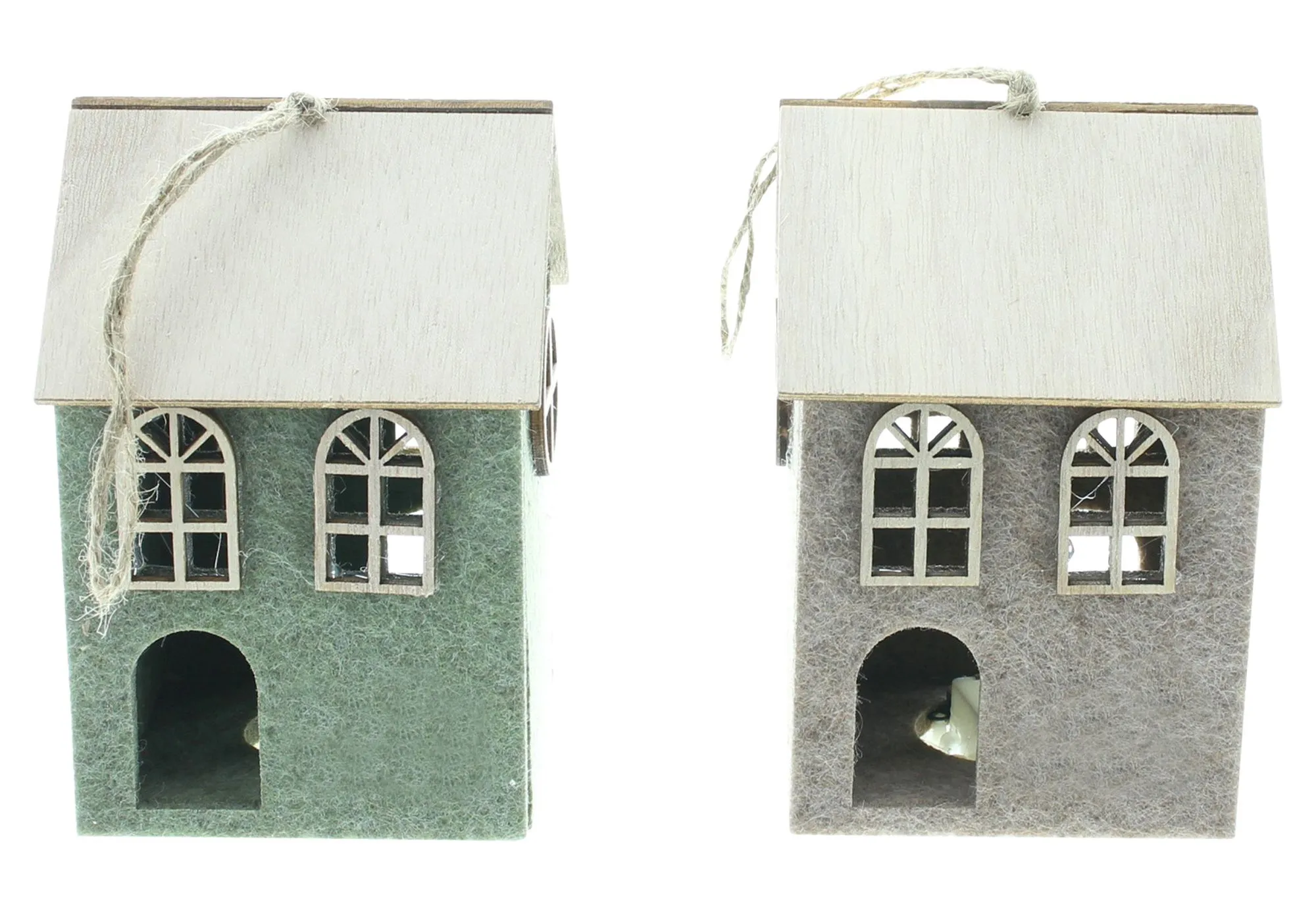 LED-Hänger "Haus", 2er Set  im Frank Flechtwaren Online Shop für LED-Leuchthänger kaufen