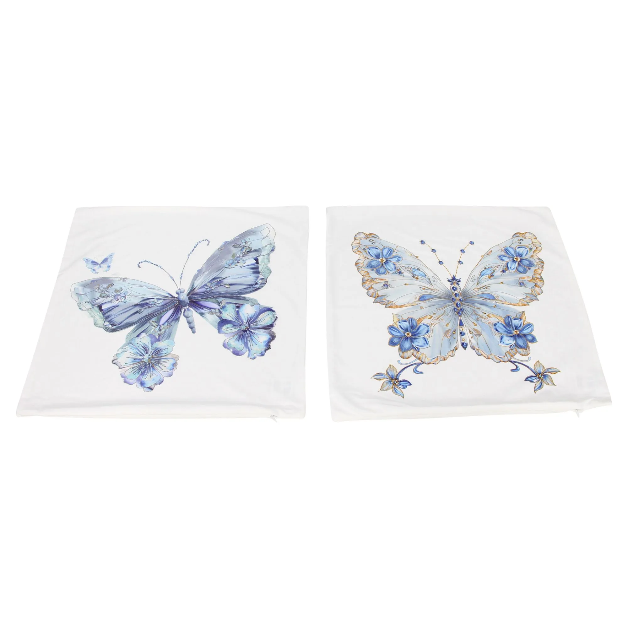 Kissenhülle "Blauer Schmetterling", 2er Set  im Frank Flechtwaren Online Shop für Kissenhüllen kaufen