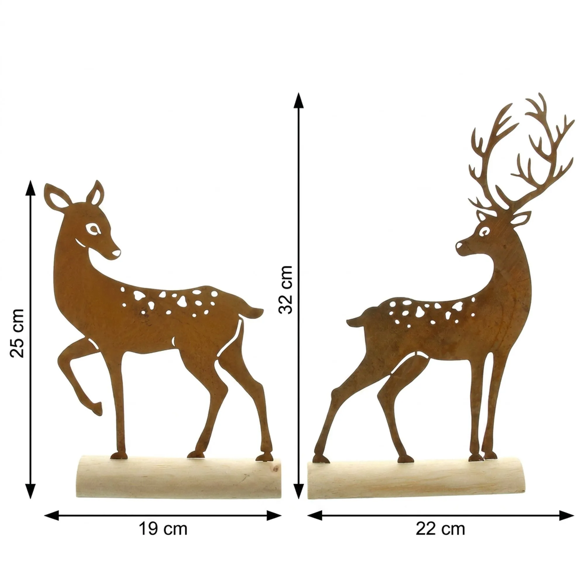 Metalldeko "Hirsch", 2er Set  im Frank Flechtwaren Online Shop für For Animal Lovers kaufen