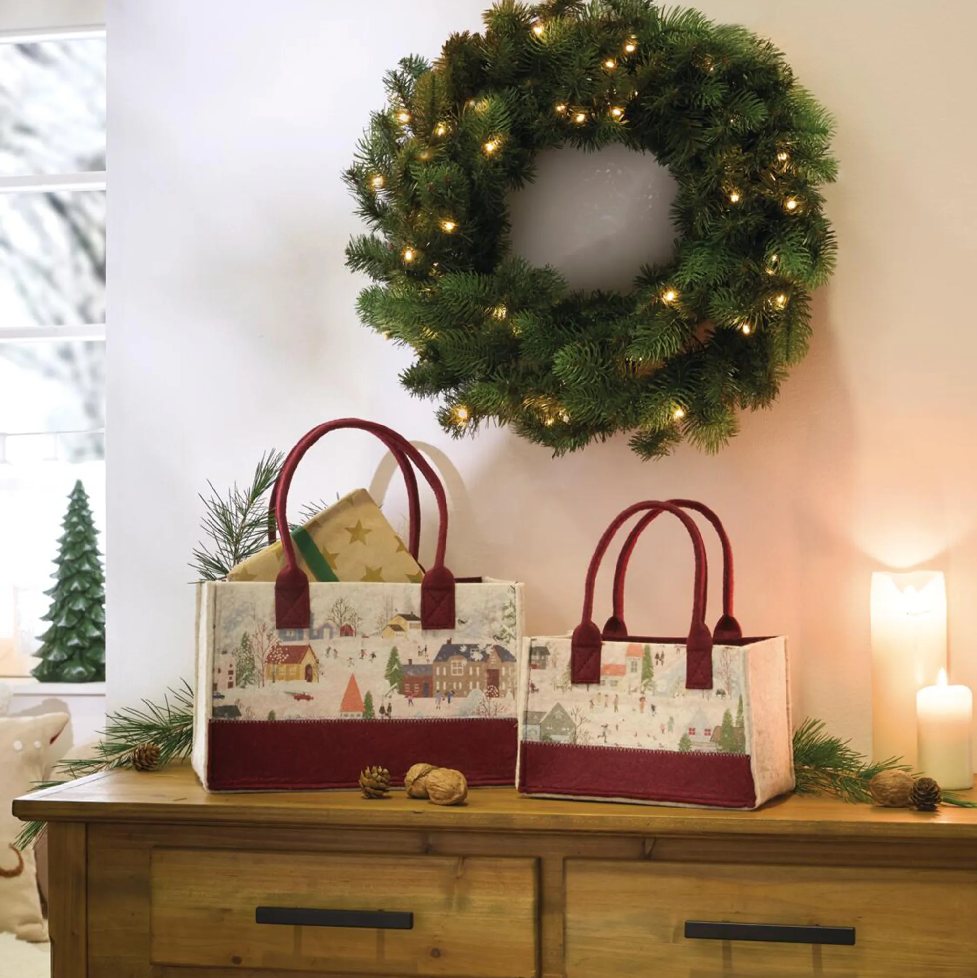 Tasche "Winter Wonderland", 2er Set  im Frank Flechtwaren Online Shop kaufen