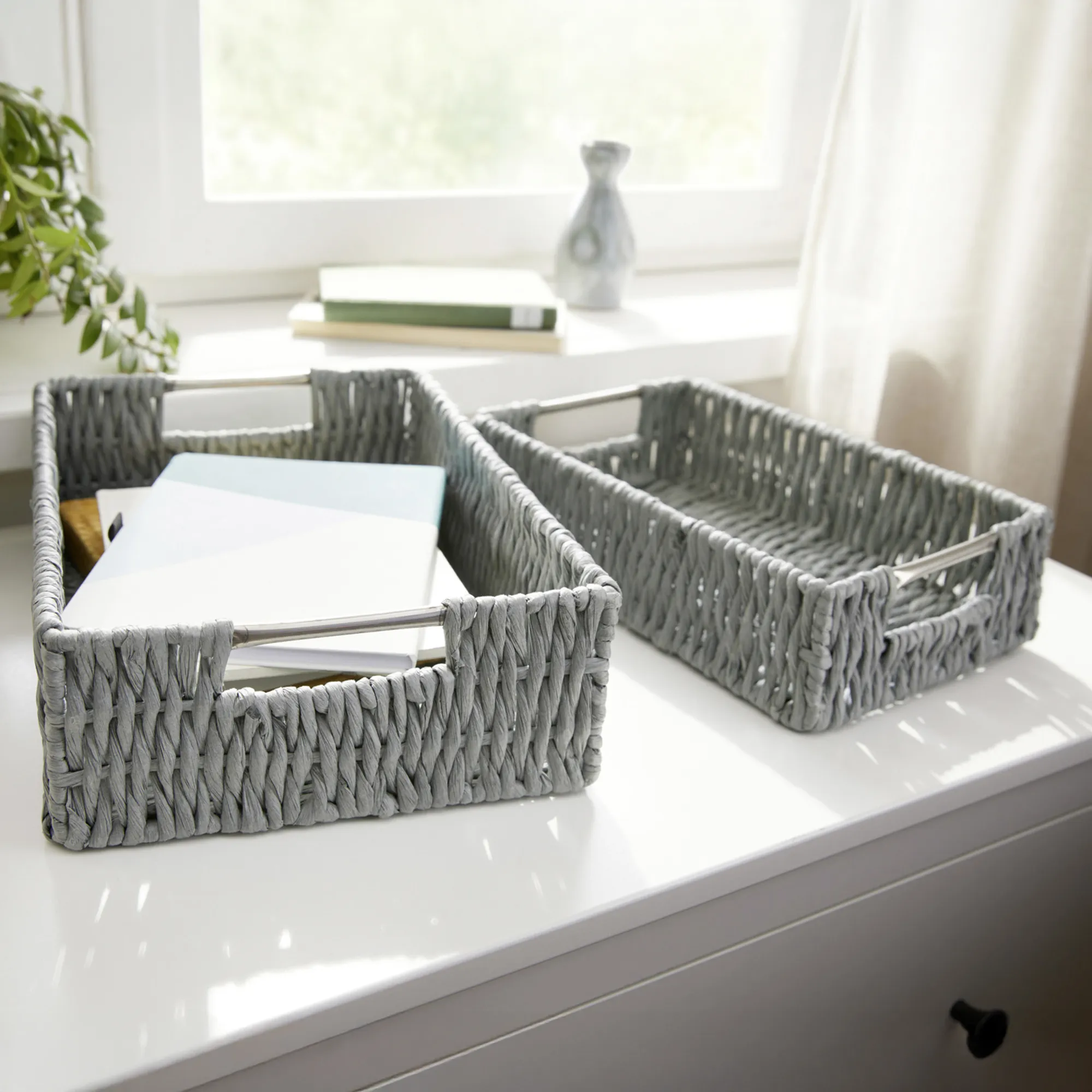 Schale "Grau", 2er Set  im Frank Flechtwaren Online Shop kaufen