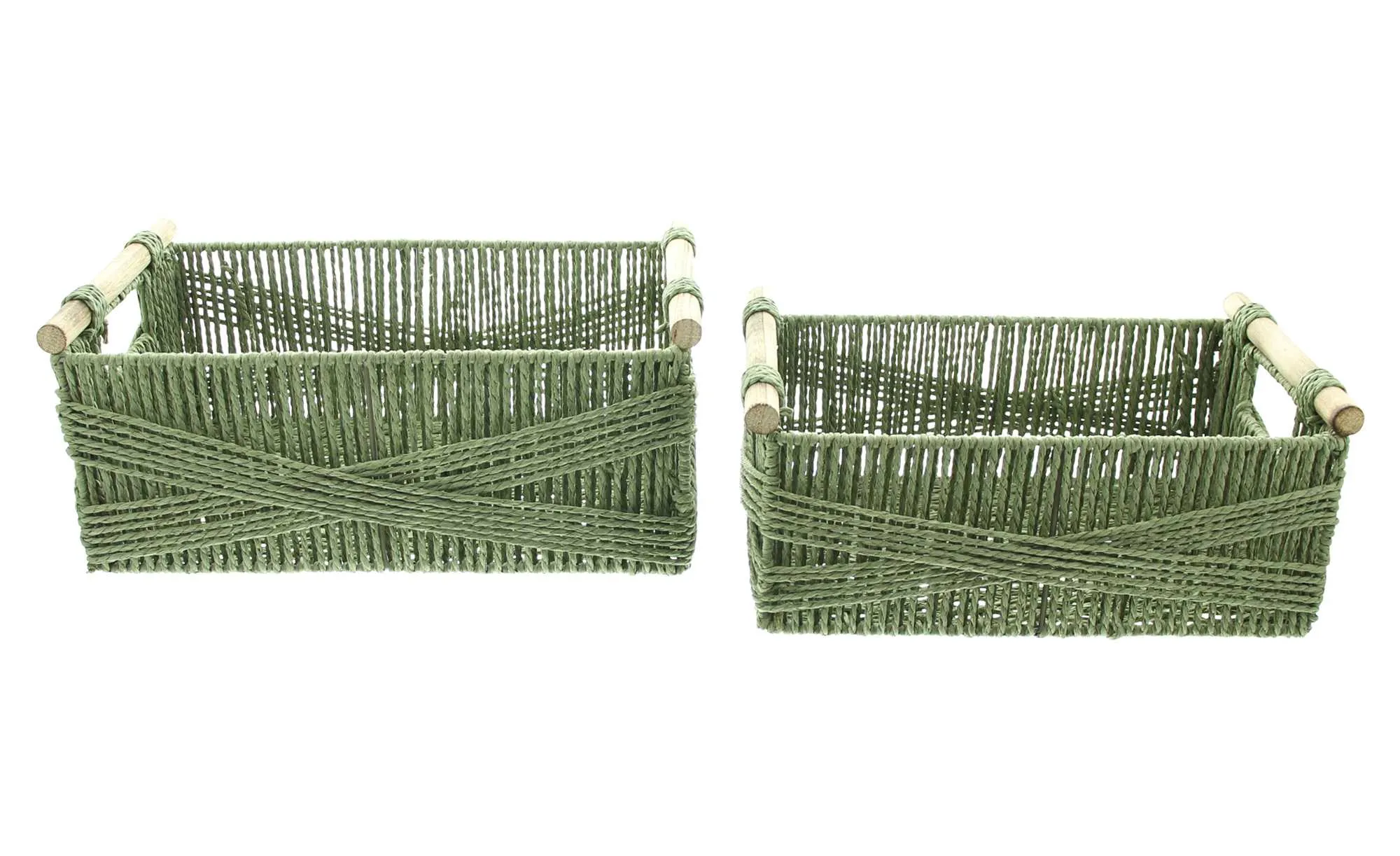 Füllkorb "Holzgriff", 2er Set  im Frank Flechtwaren Online Shop für Balkonien kaufen