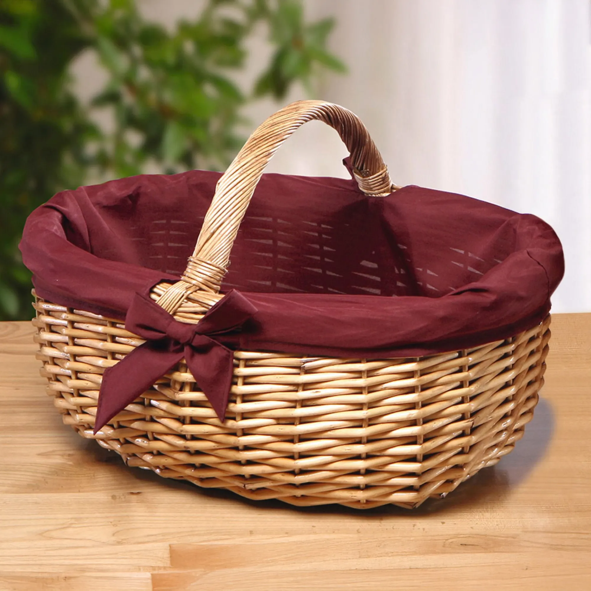 Einkaufskorb "Rote Schleife"  im Frank Flechtwaren Online Shop kaufen