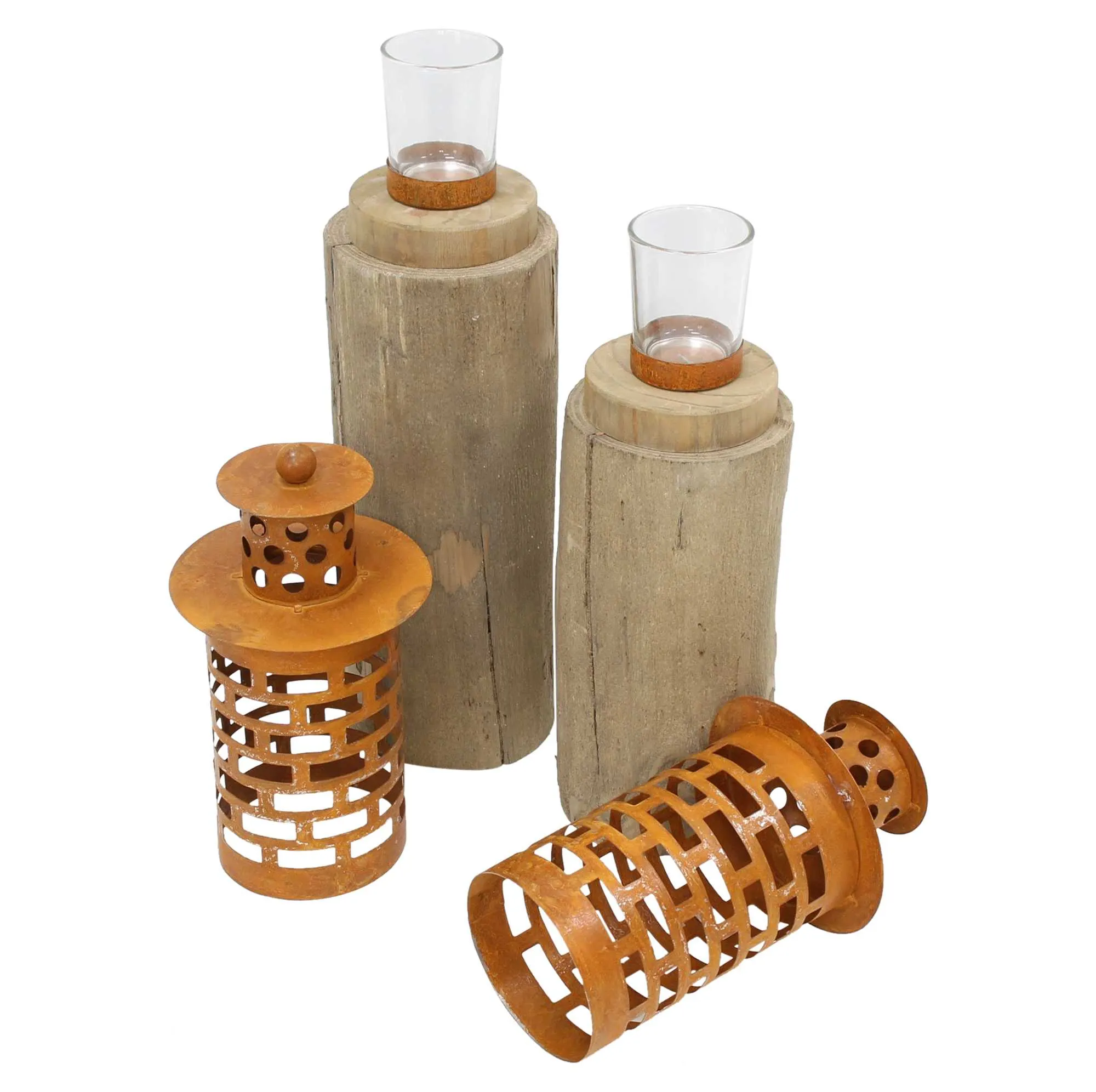 Windlicht "Türmchen", 2er Set  im Frank Flechtwaren Online Shop für Laternen &amp; Co. kaufen