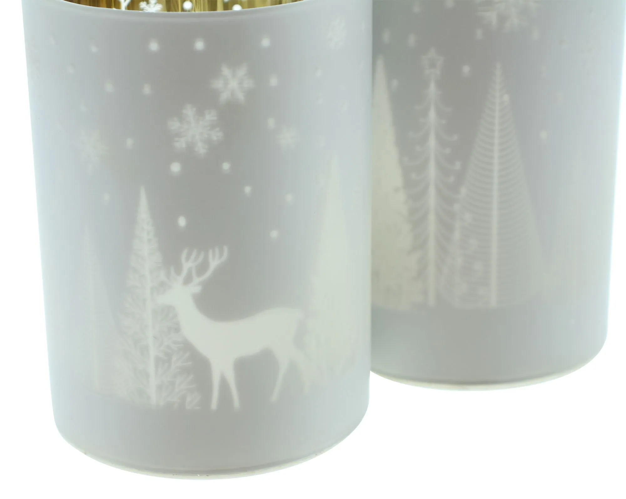 Windlicht "Winterlandschaft", 2er Set  im Frank Flechtwaren Online Shop für Metallic Glam kaufen