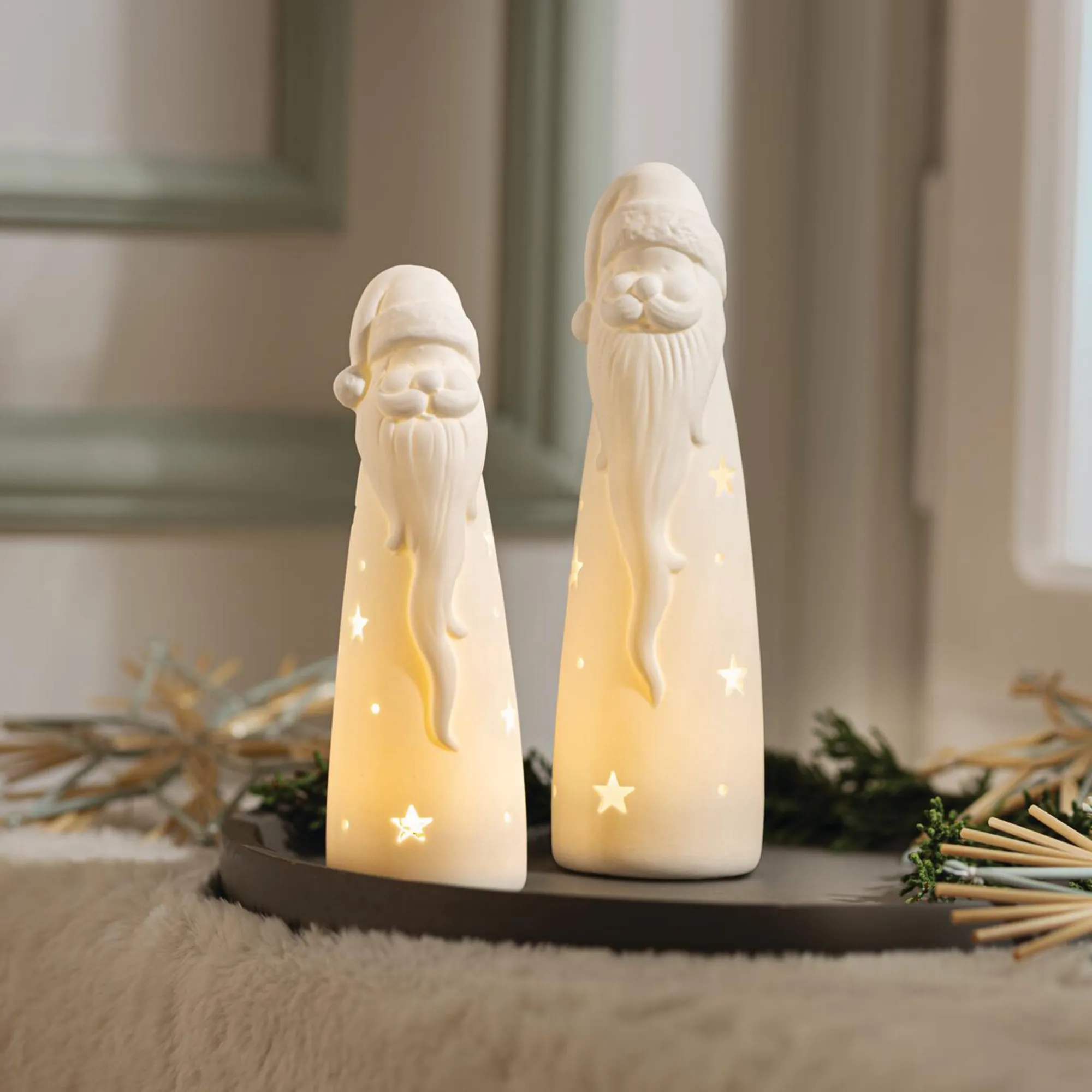 LED-Santa "White", 2er Set  im Frank Flechtwaren Online Shop kaufen