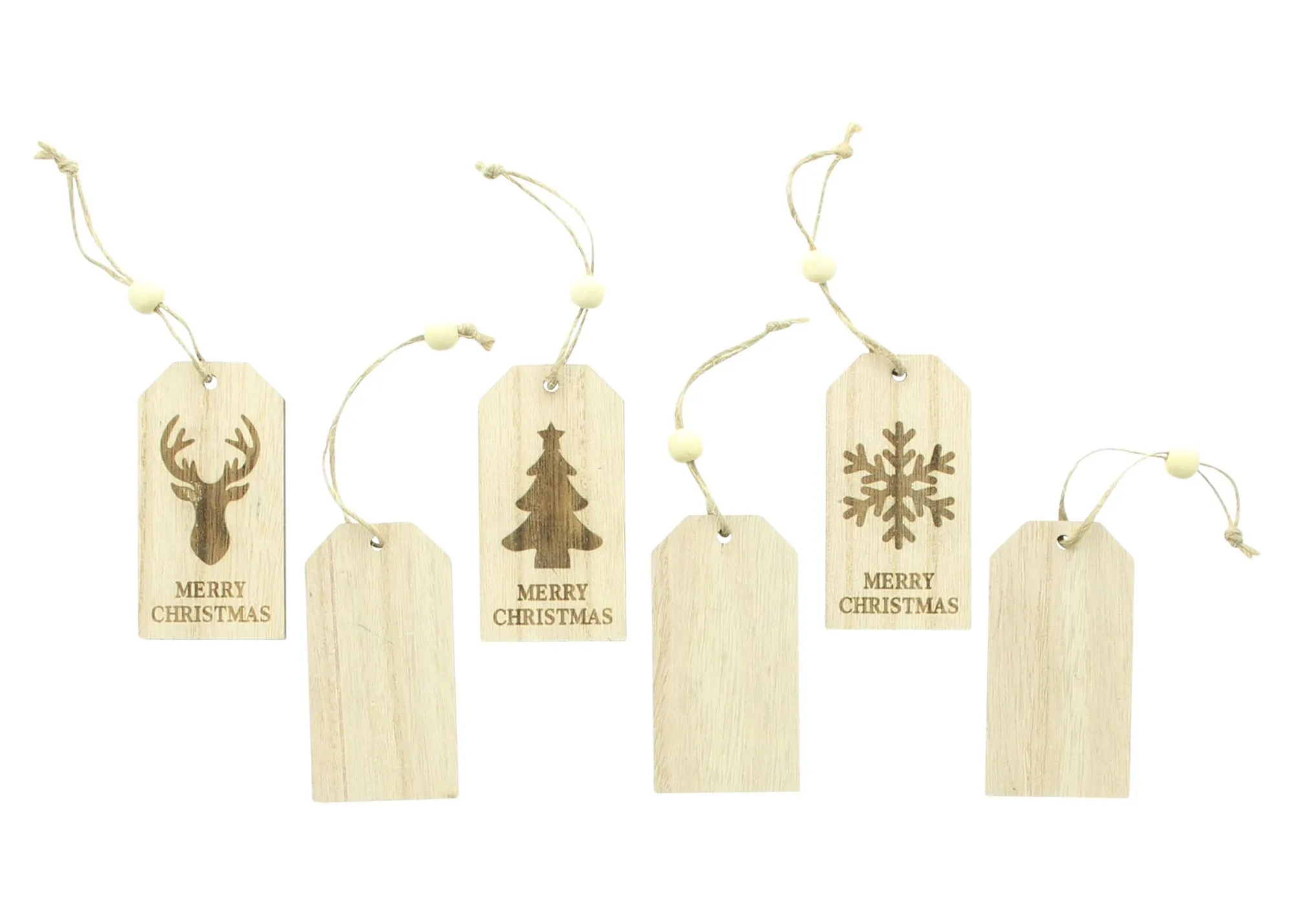 Hänger "Merry Christmas", 6er Set  im Frank Flechtwaren Online Shop für Christbaumhänger kaufen