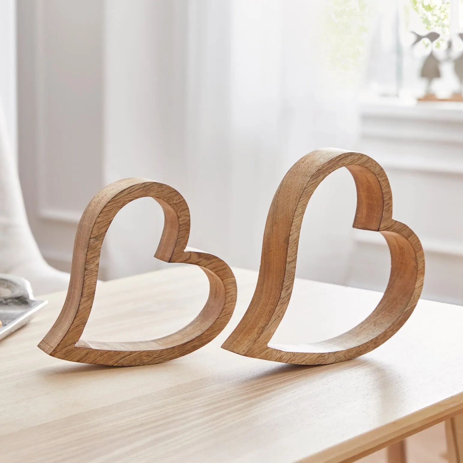 Herz "Mangoholz", 2er Set  im Frank Flechtwaren Online Shop kaufen