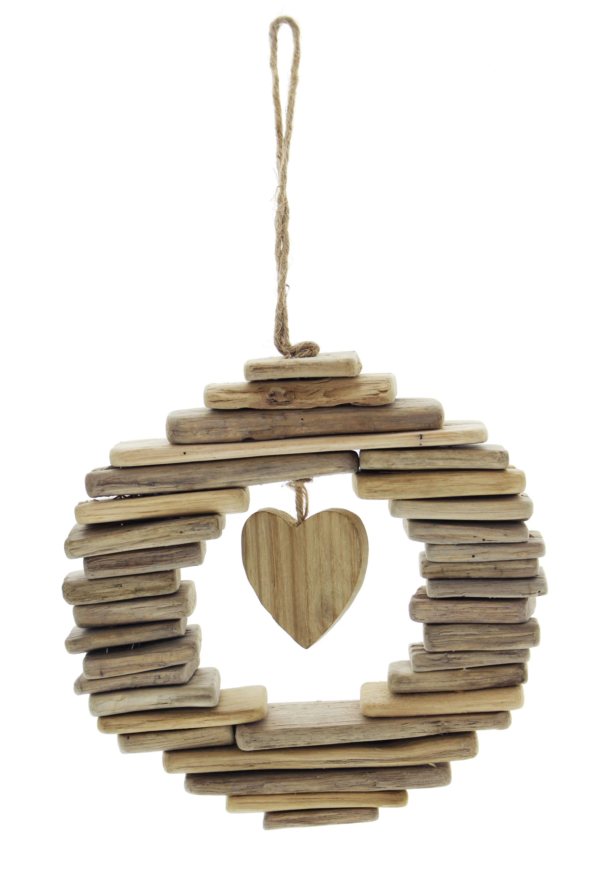 Kranz "Wooden-Heart"  im Frank Flechtwaren Online Shop für Dekohänger kaufen