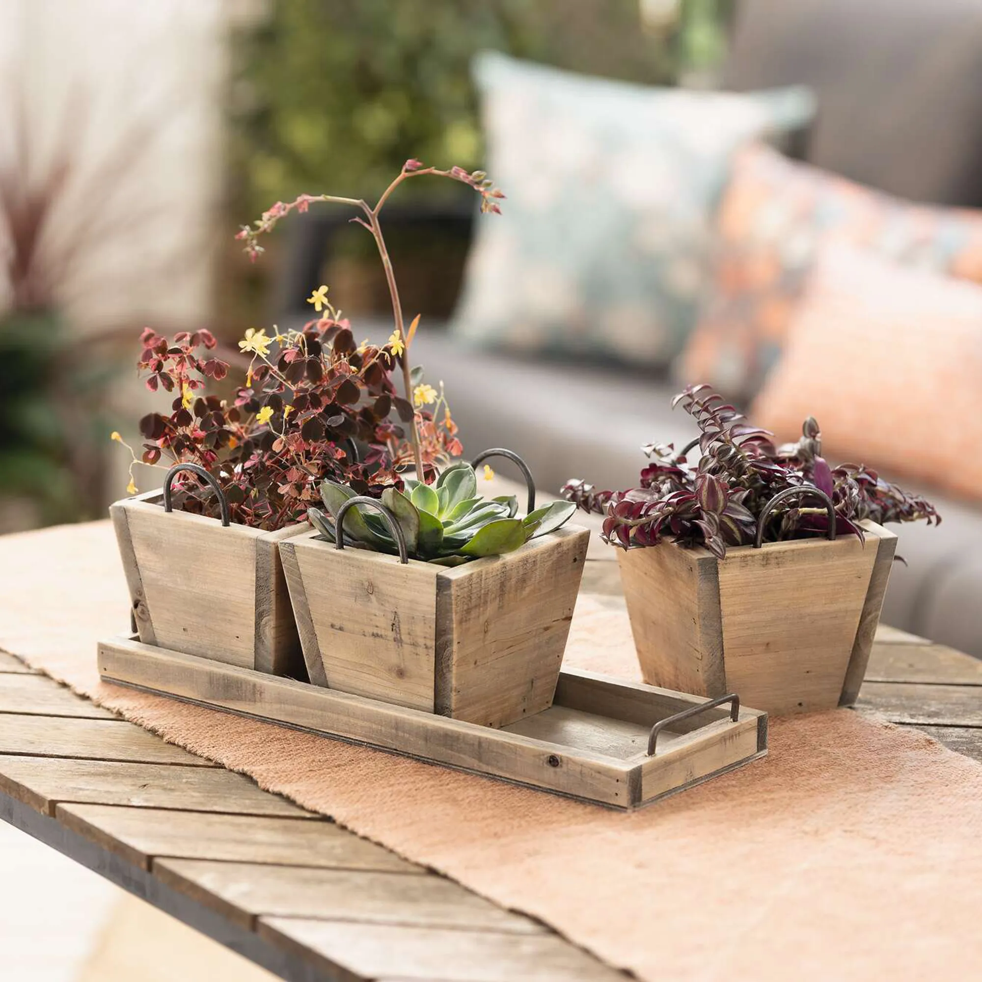 Holzpflanzer "Recycling-Chic"  im Frank Flechtwaren Online Shop für Pflanztöpfe kaufen