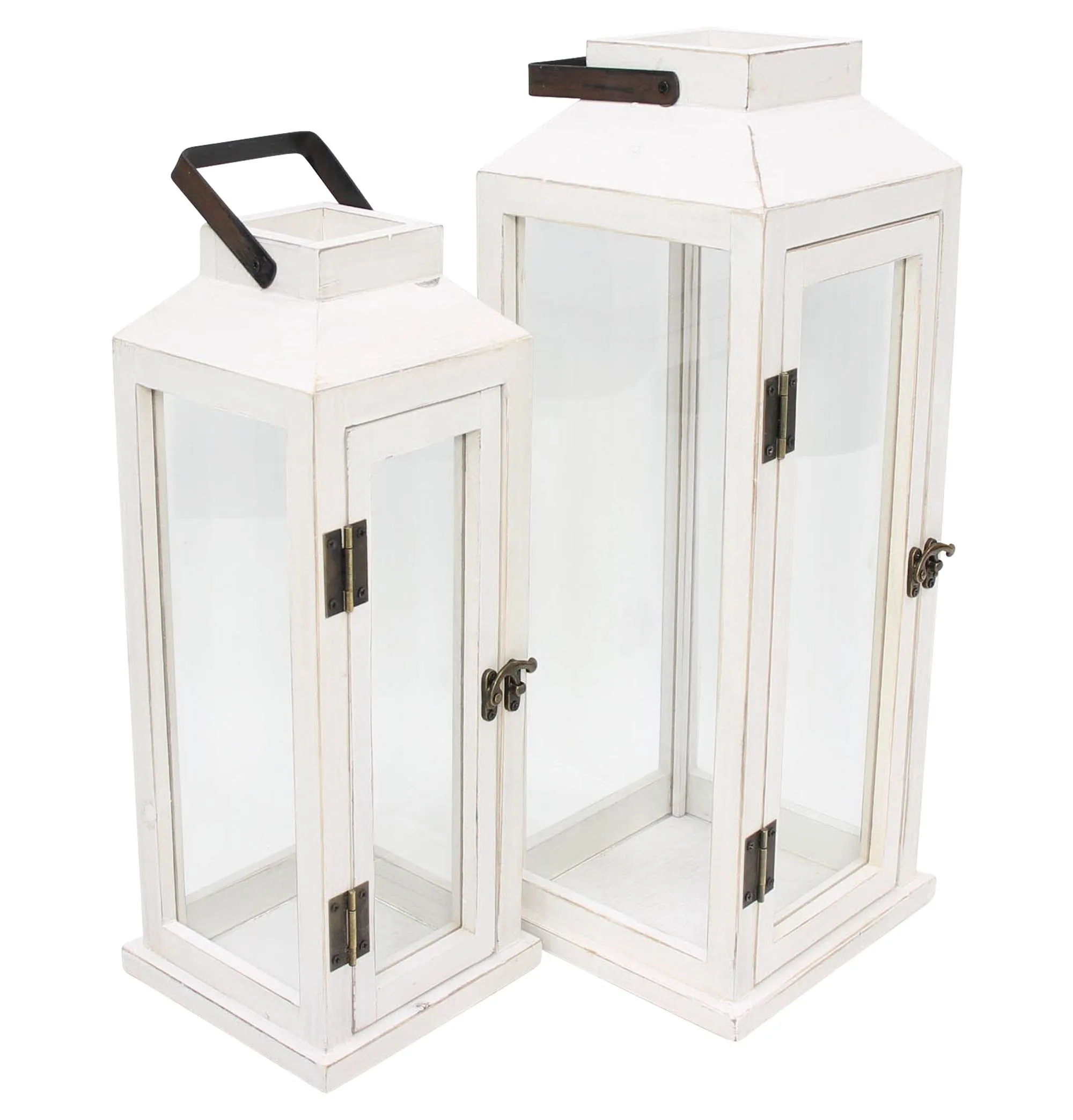 Laterne "White washed", 2er Set  im Frank Flechtwaren Online Shop für Laternen kaufen