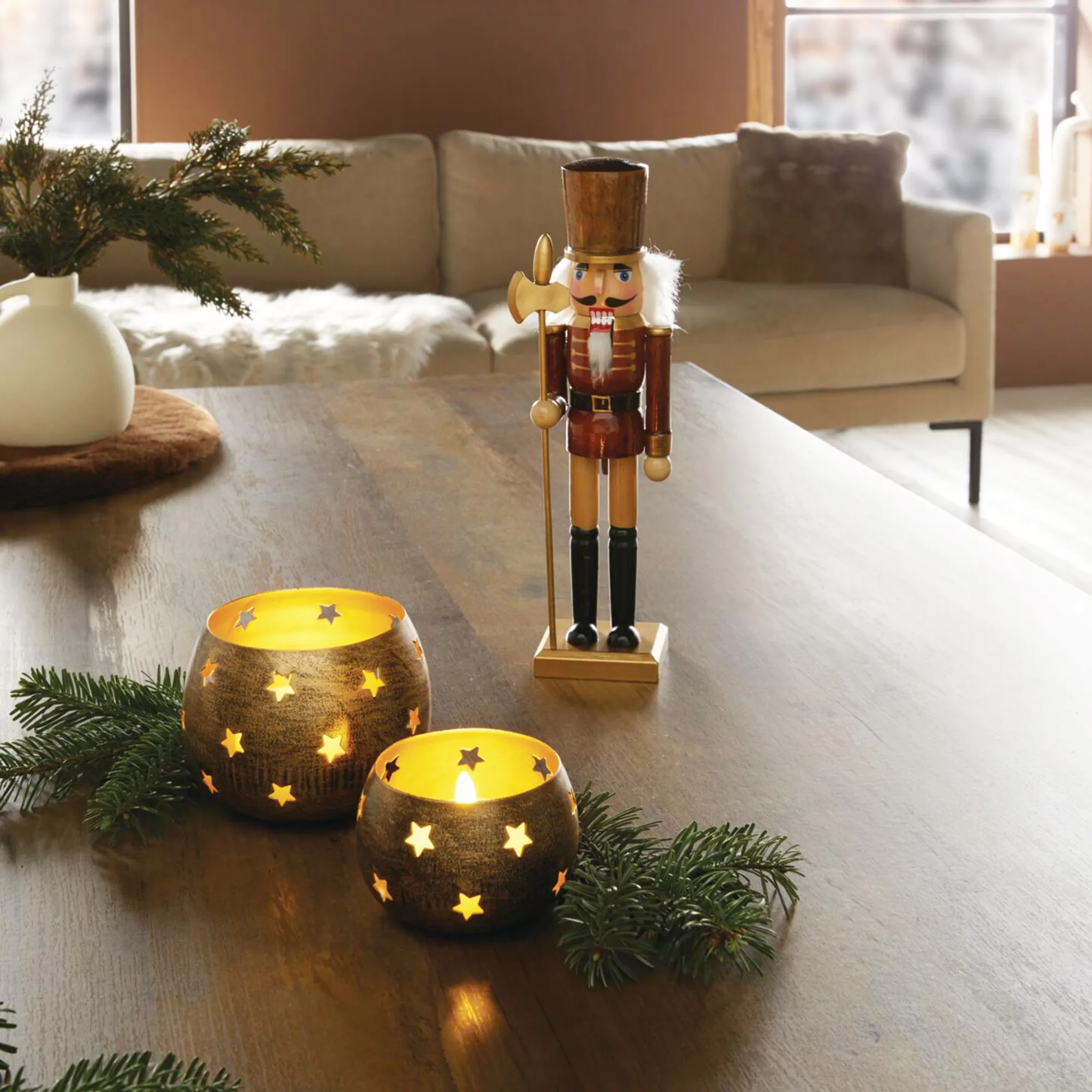 Windlicht "Sternenzauber", 2er Set  im Frank Flechtwaren Online Shop für Weihnachtliches Chalet kaufen