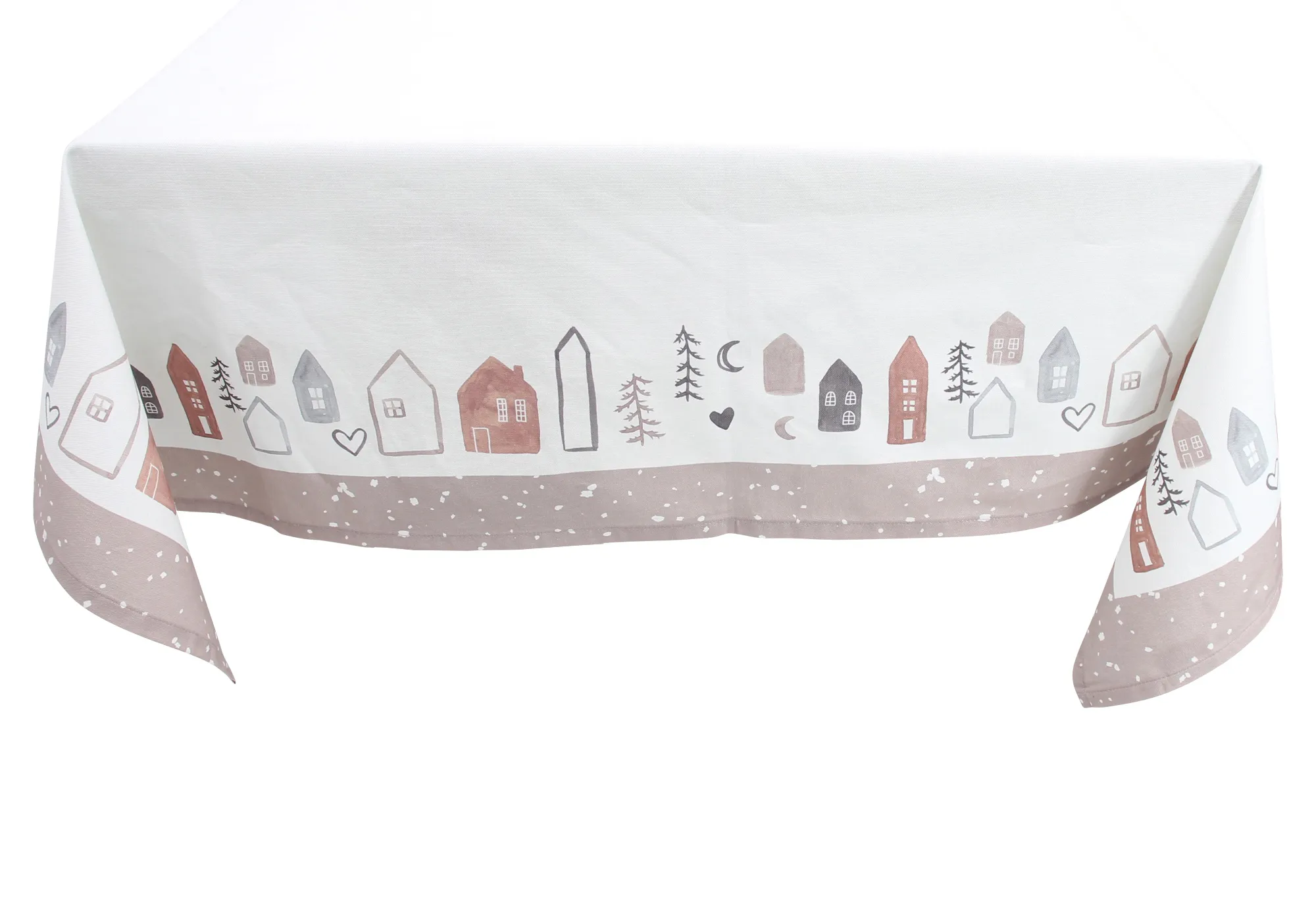 Tafeldecke "Häuschen"  im Frank Flechtwaren Online Shop für Weihnachtliche Tischwäsche kaufen