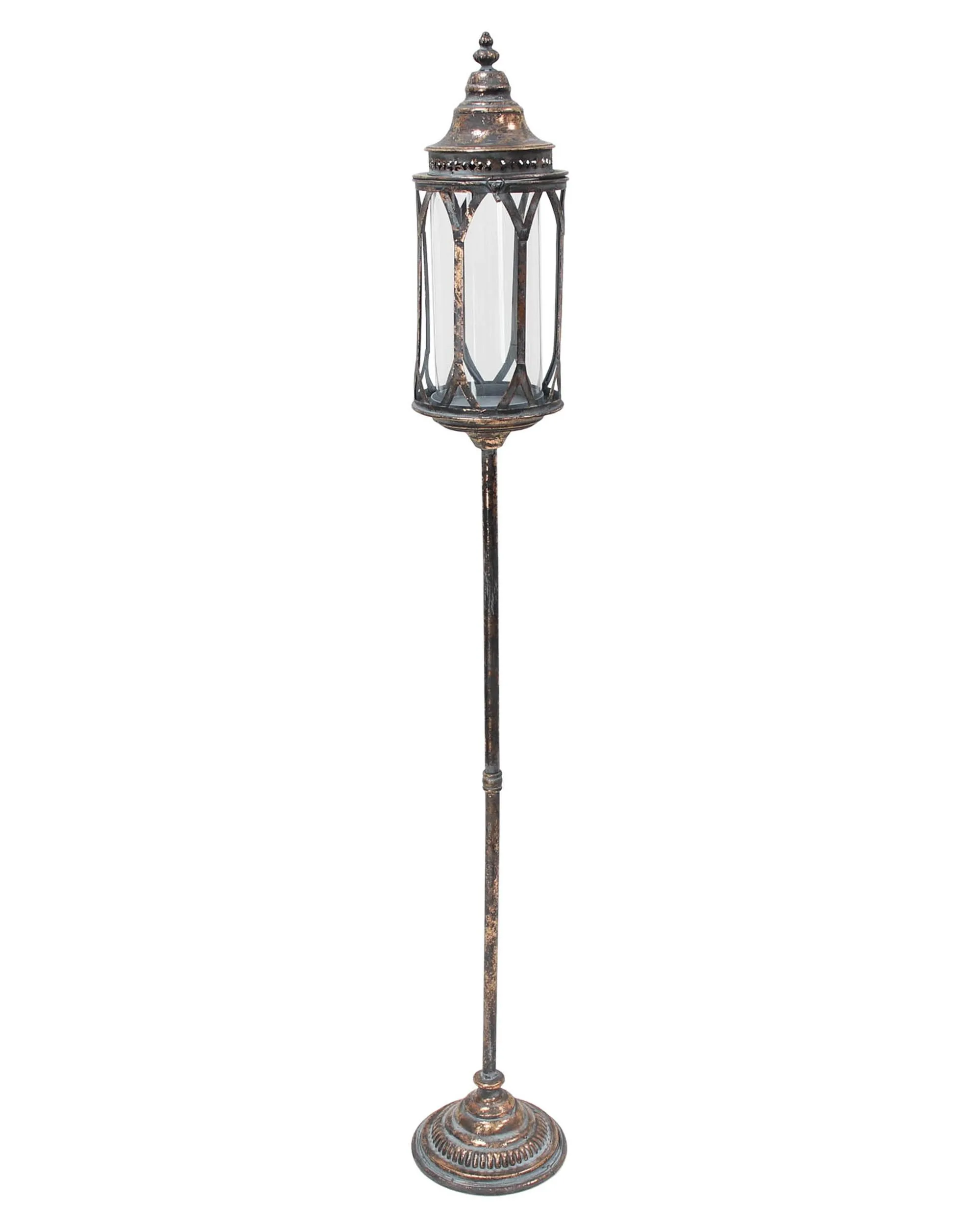 Stand-Laterne "Metallic Vintage"  im Frank Flechtwaren Online Shop für Vintage-Flair im Weihnachtsgarten kaufen