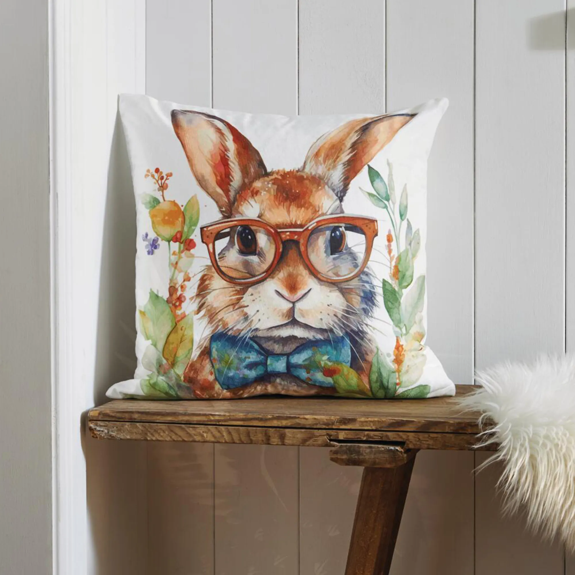 Kissenhülle "Professor Hase"  im Frank Flechtwaren Online Shop kaufen