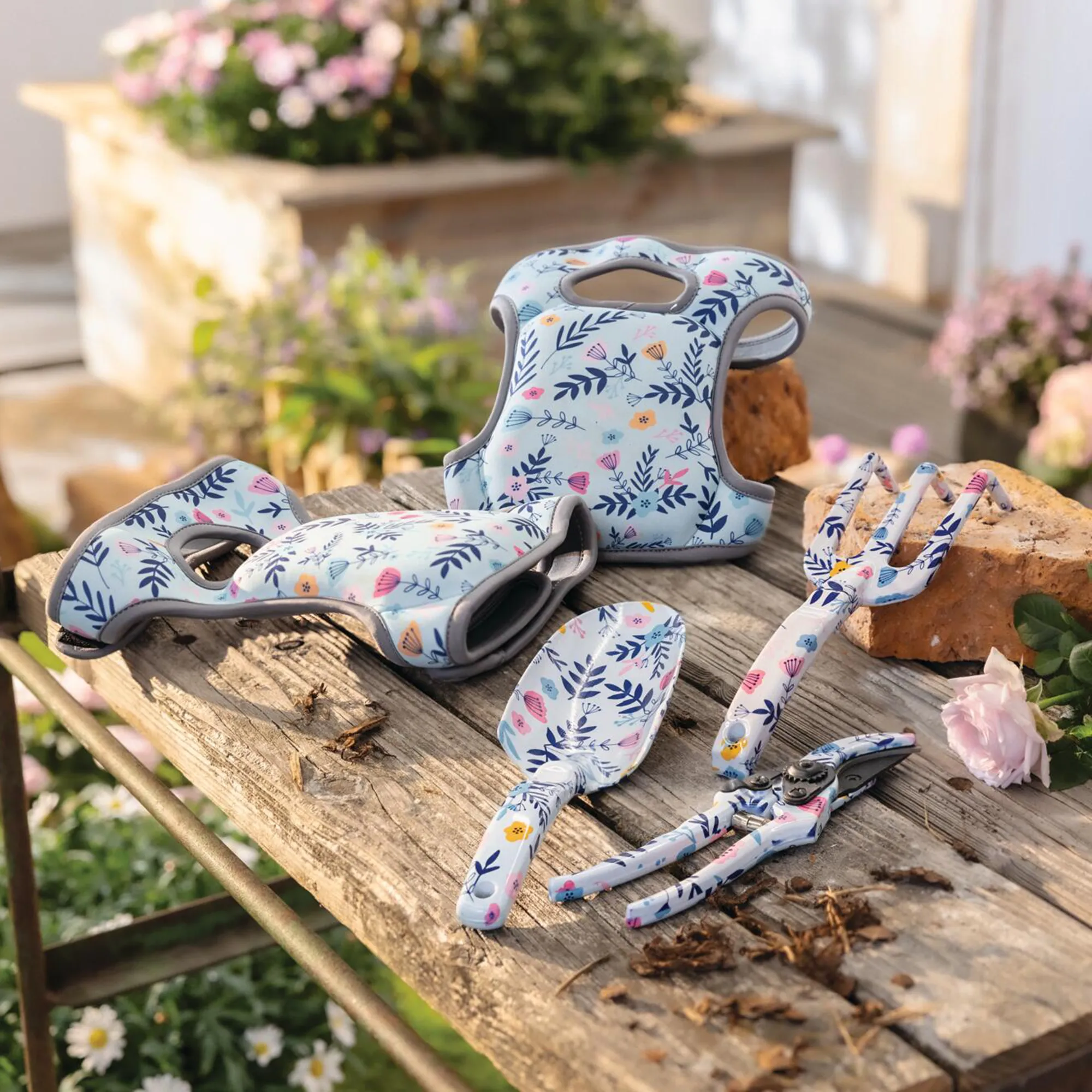 Gartenhelfer "Floral", 3er Set  im Frank Flechtwaren Online Shop kaufen