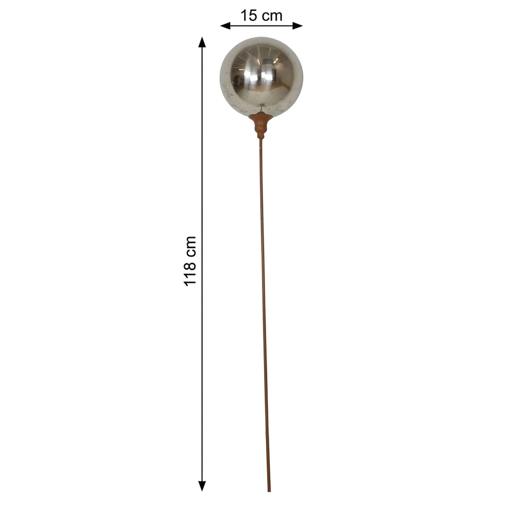 Metallstecker "Kugel"  im Frank Flechtwaren Online Shop für Weihnachtliche Gartenstecker kaufen