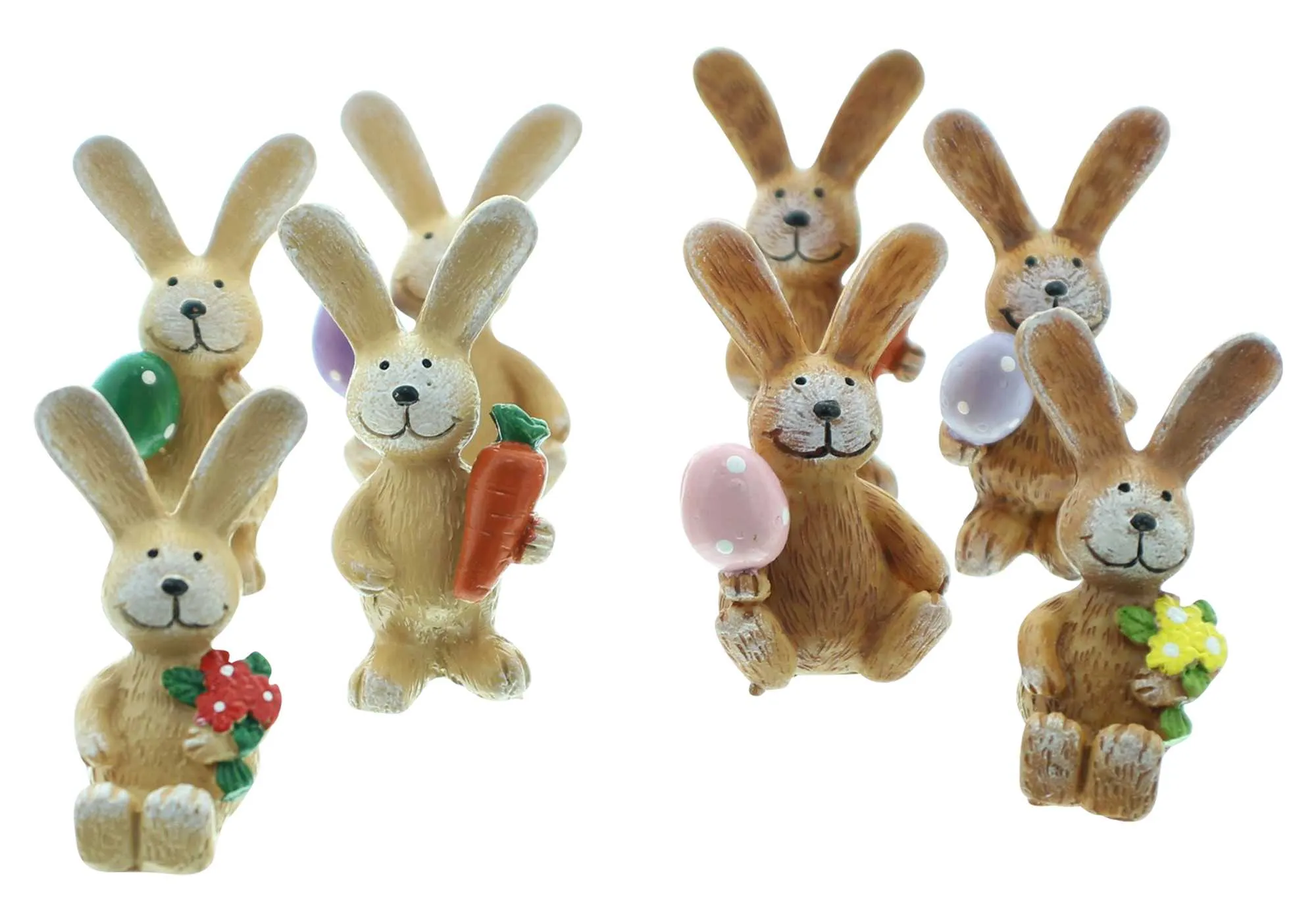 Figur "Hasenbande", klein, 8er Set  im Frank Flechtwaren Online Shop für Hasen &amp; Co kaufen