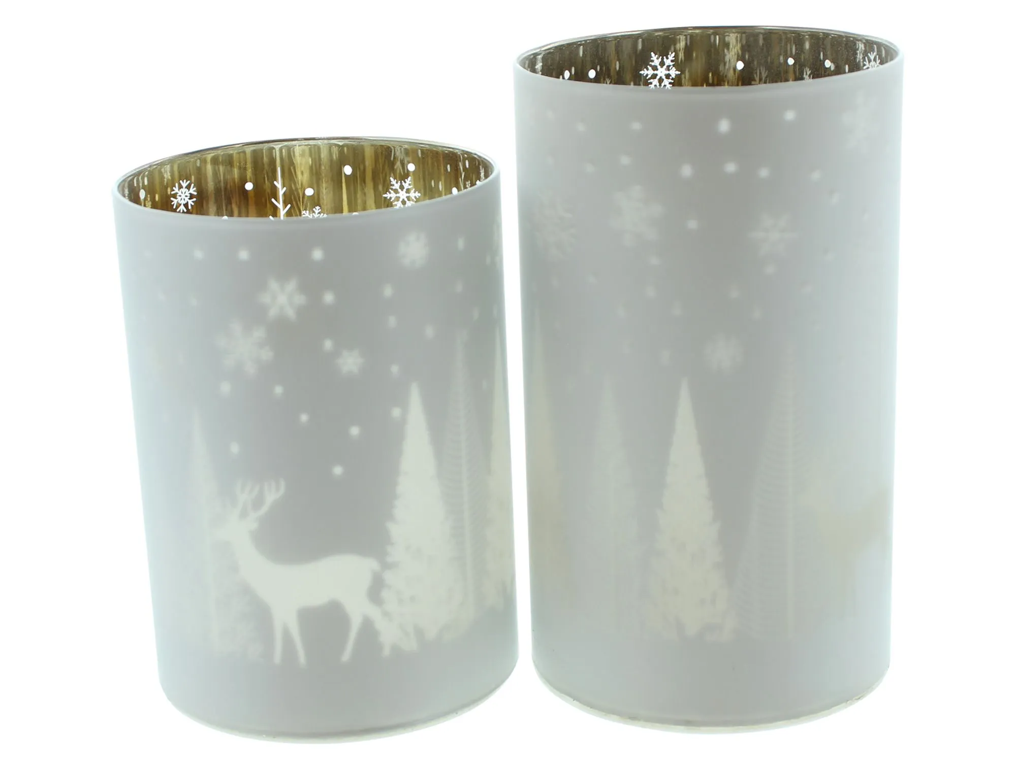 Windlicht "Winterlandschaft", 2er Set  im Frank Flechtwaren Online Shop für Metallic Glam kaufen