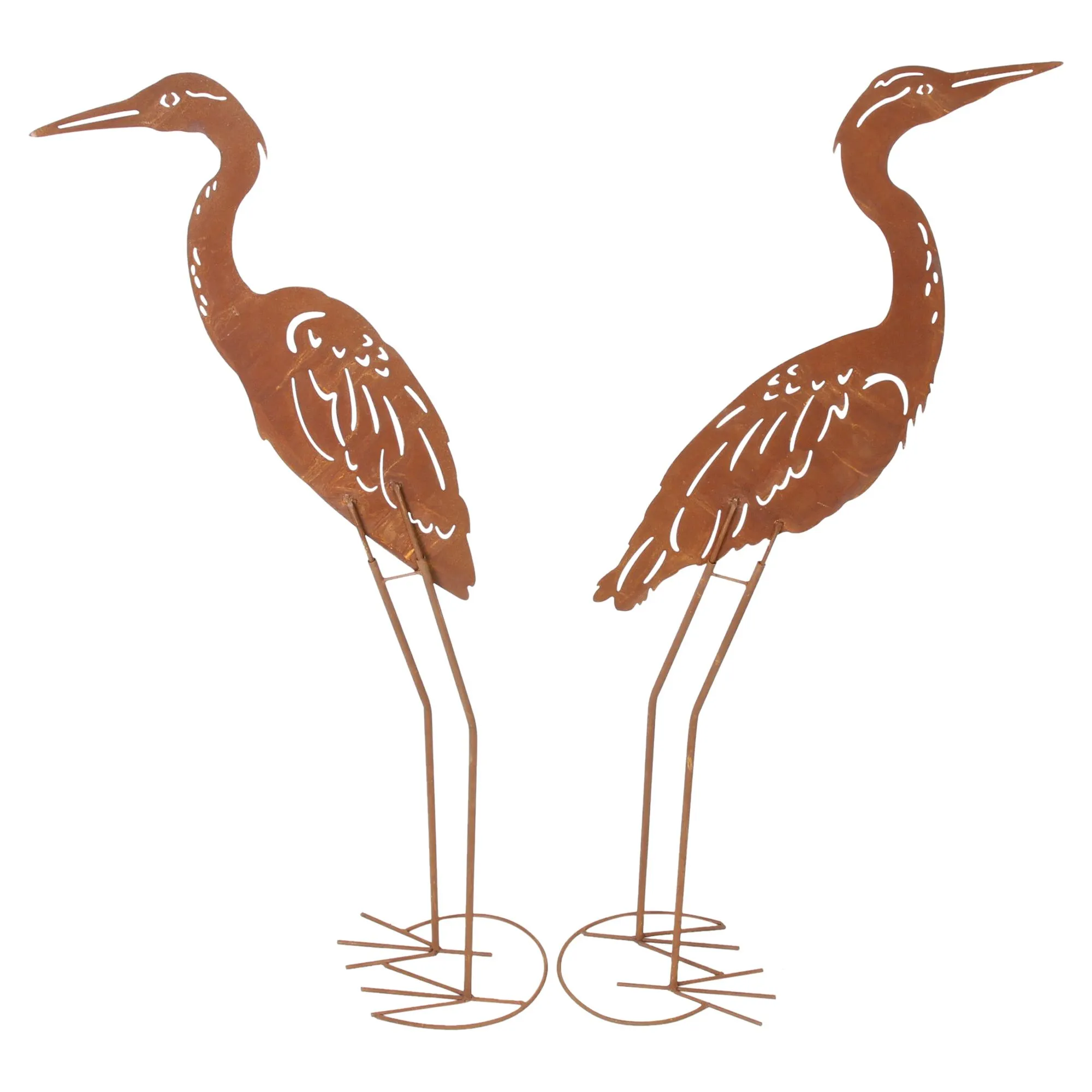 Metallvogel "Rost", 2er Set  im Frank Flechtwaren Online Shop für Dekofiguren kaufen