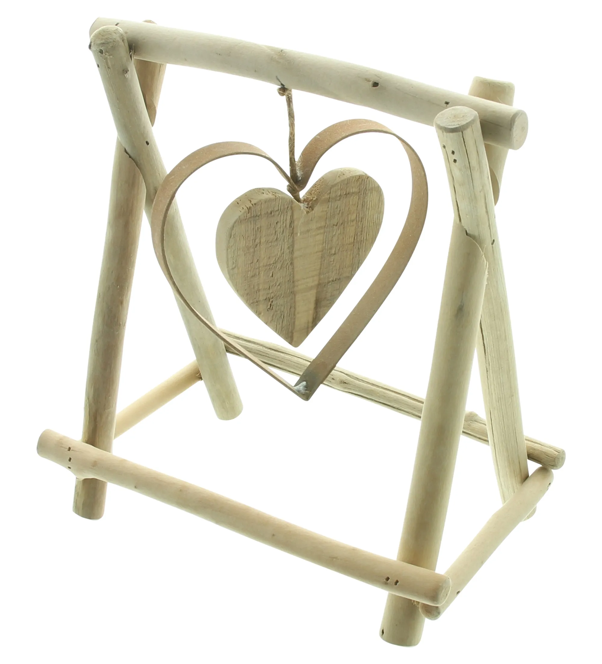 Holzdeko "Swinging Heart"  im Frank Flechtwaren Online Shop für Hüttengaudi kaufen