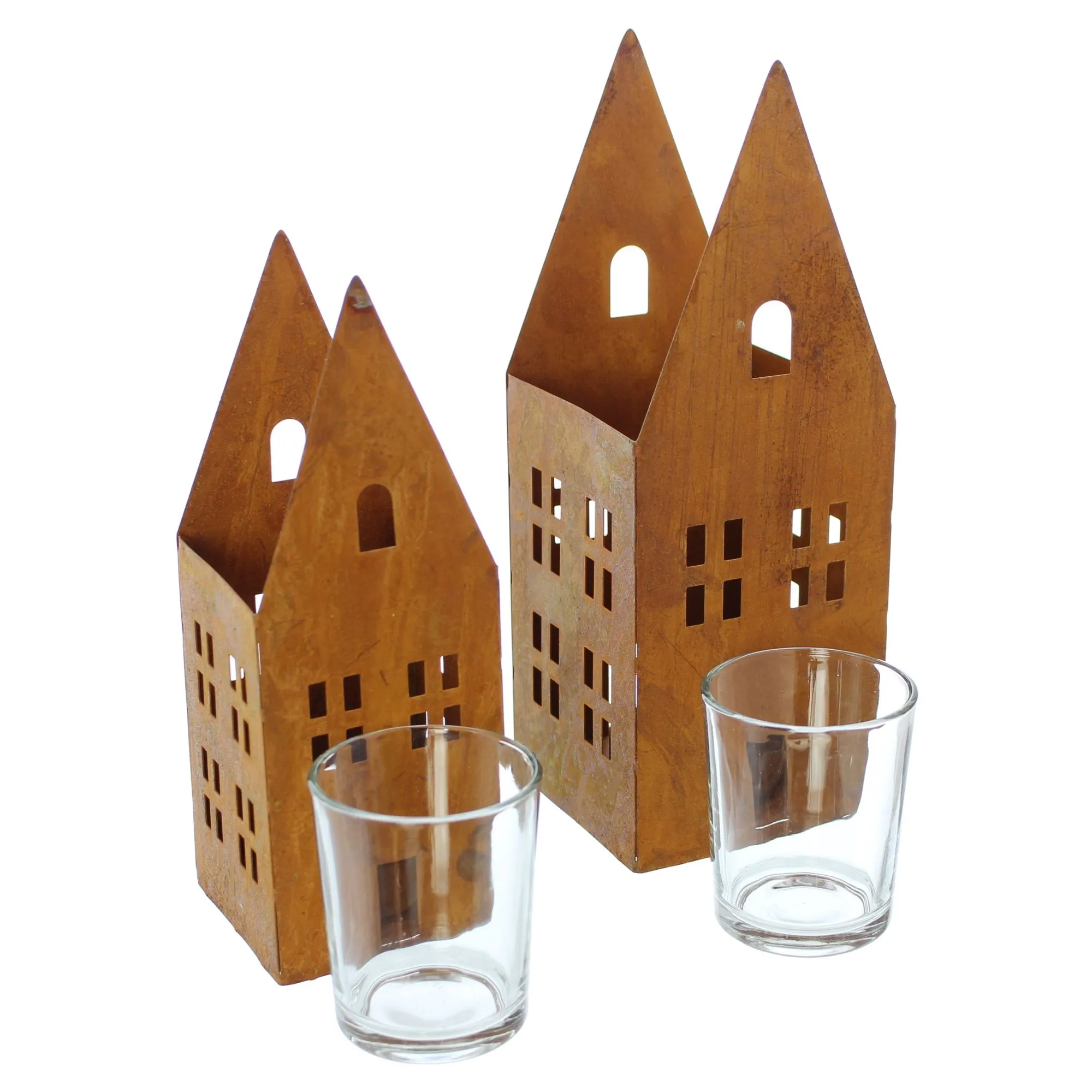 Windlicht "Rostoptik", 2er Set  im Frank Flechtwaren Online Shop für Windlichter kaufen