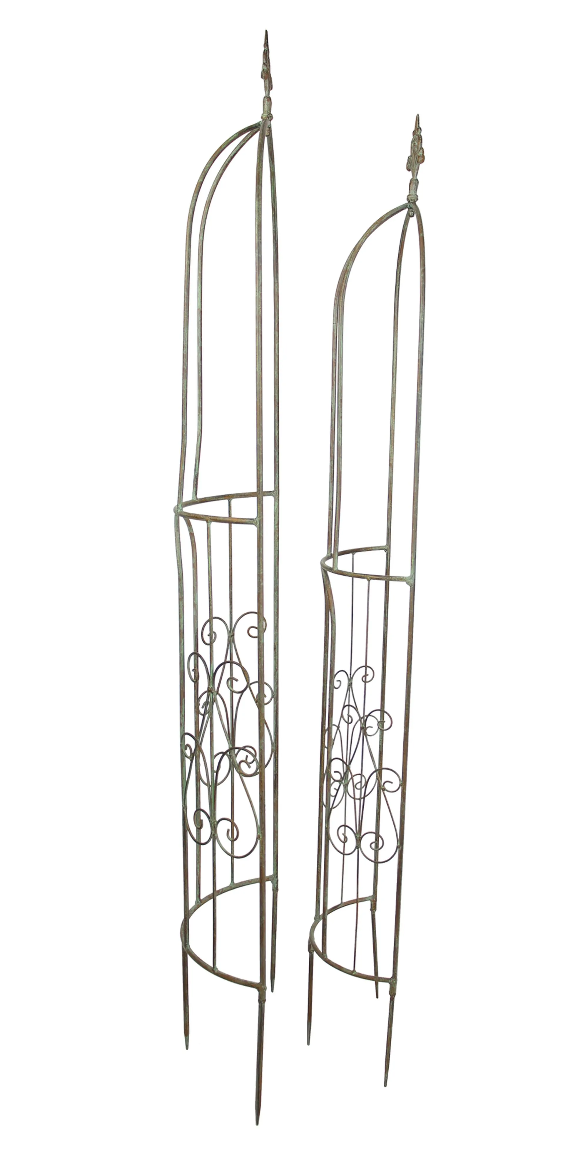 Rankturm "Lilie", 2er Set, halbrund  im Frank Flechtwaren Online Shop für Gartenstecker kaufen