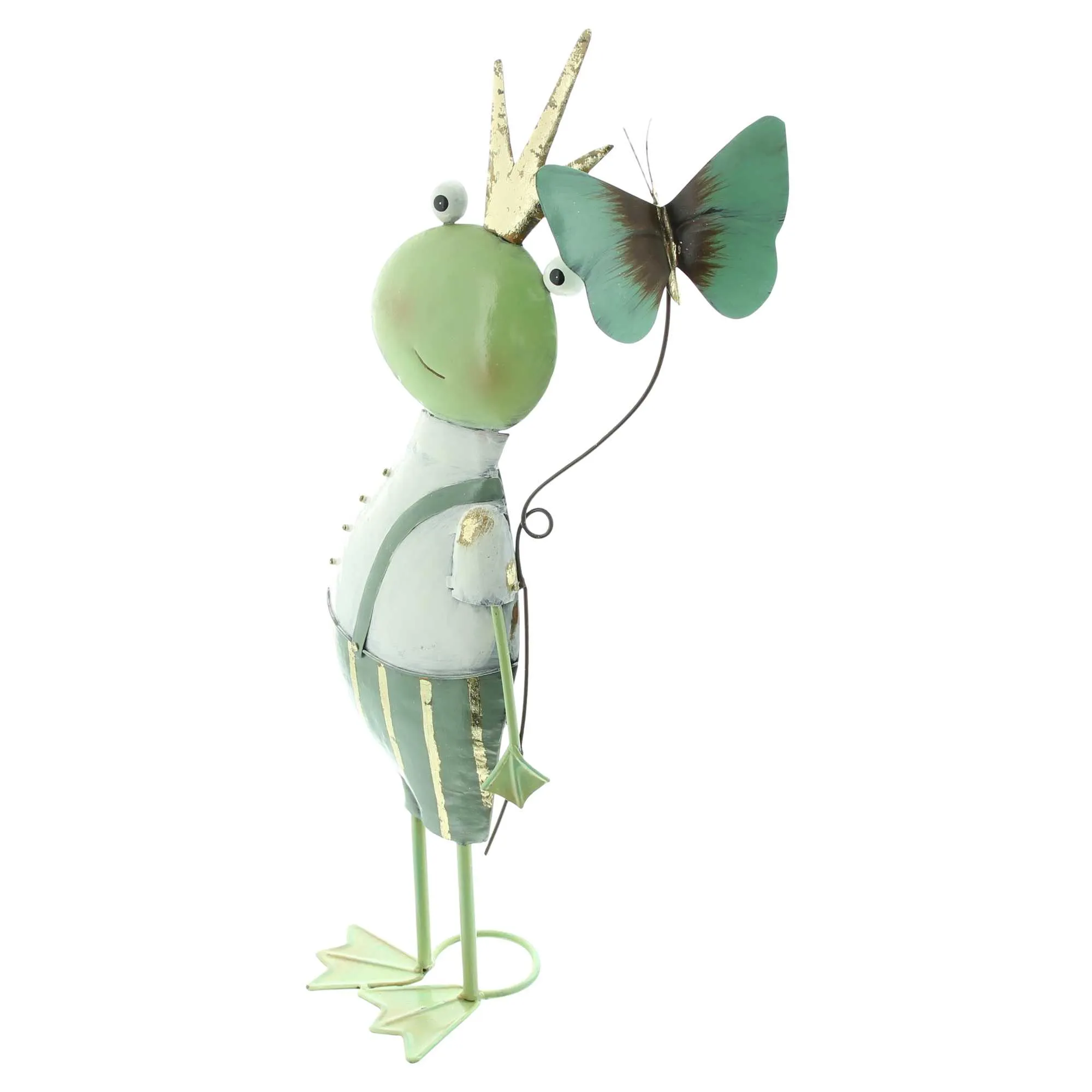 Figur "Frosch mit Schmetterling"  im Frank Flechtwaren Online Shop für Dekofiguren kaufen