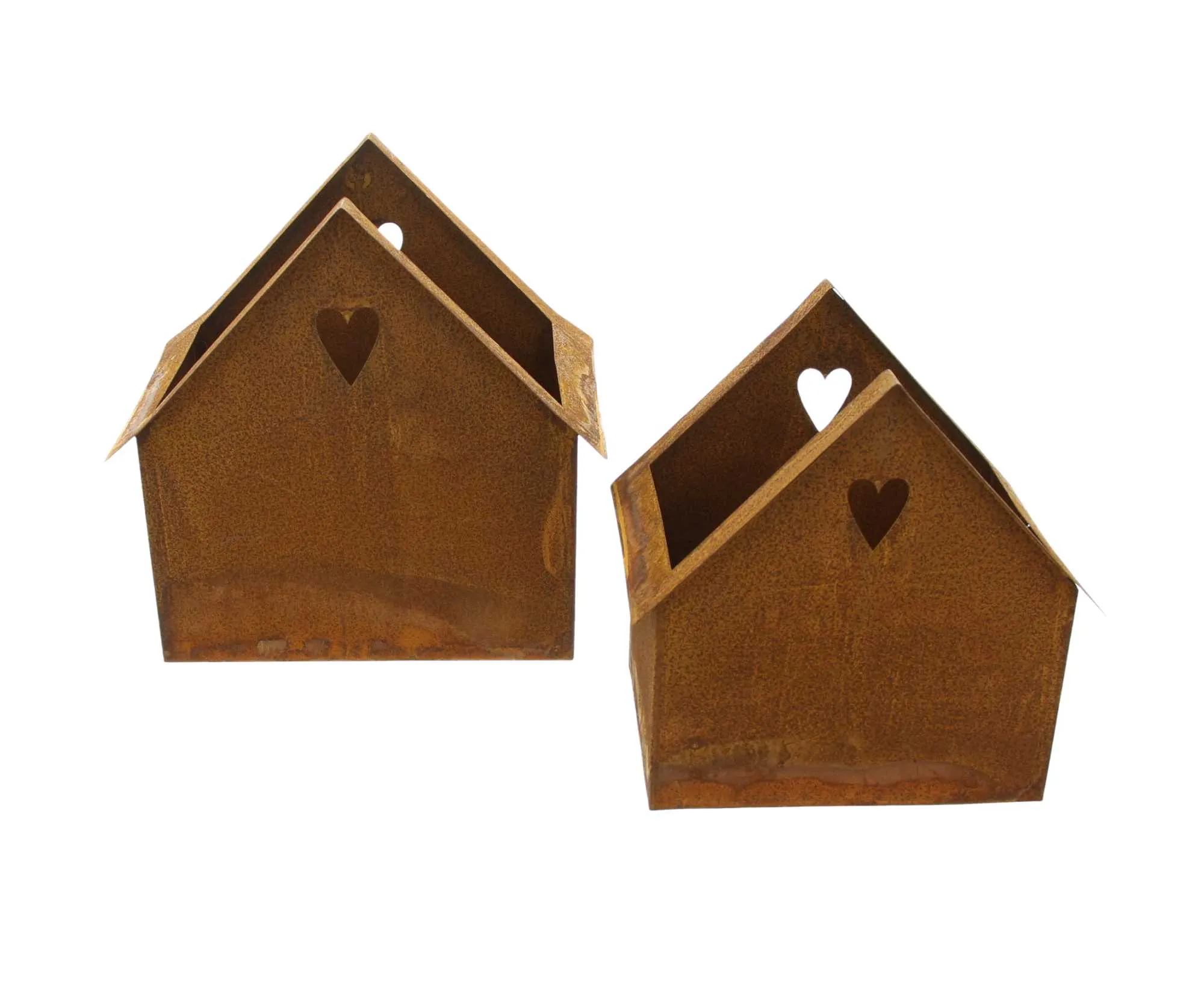 Pflanzer "Rost-Haus", 2er Set  im Frank Flechtwaren Online Shop für Dekohäuser kaufen