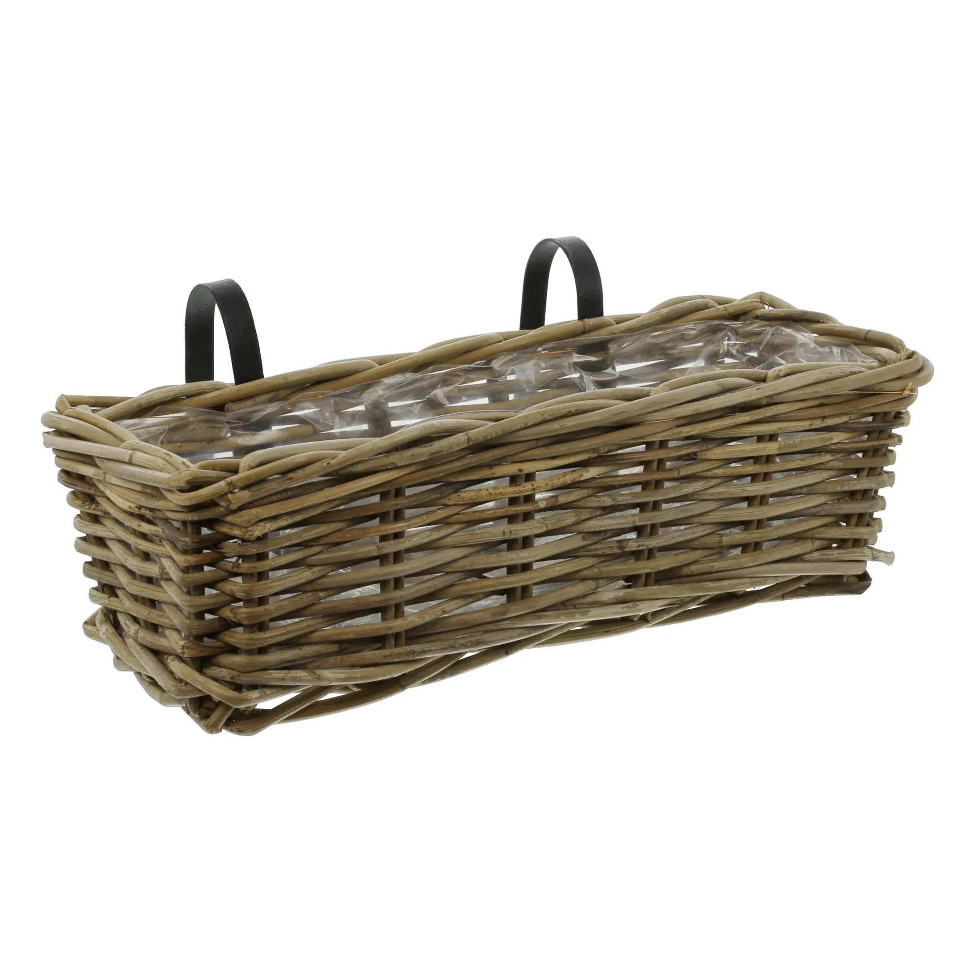 Balkonpflanzer "Rattan", mittel  im Frank Flechtwaren Online Shop für Pflanztöpfe kaufen