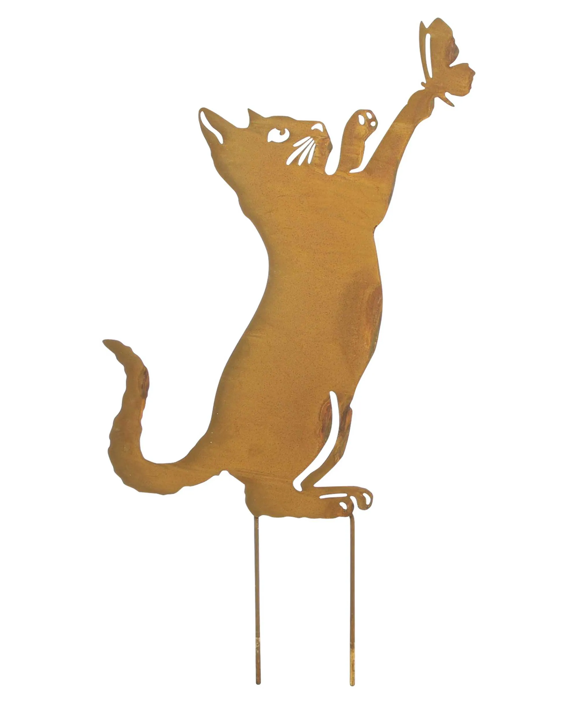 Gartenstecker "Katze mit Schmetterling"  im Frank Flechtwaren Online Shop für Bunter Ostergarten kaufen
