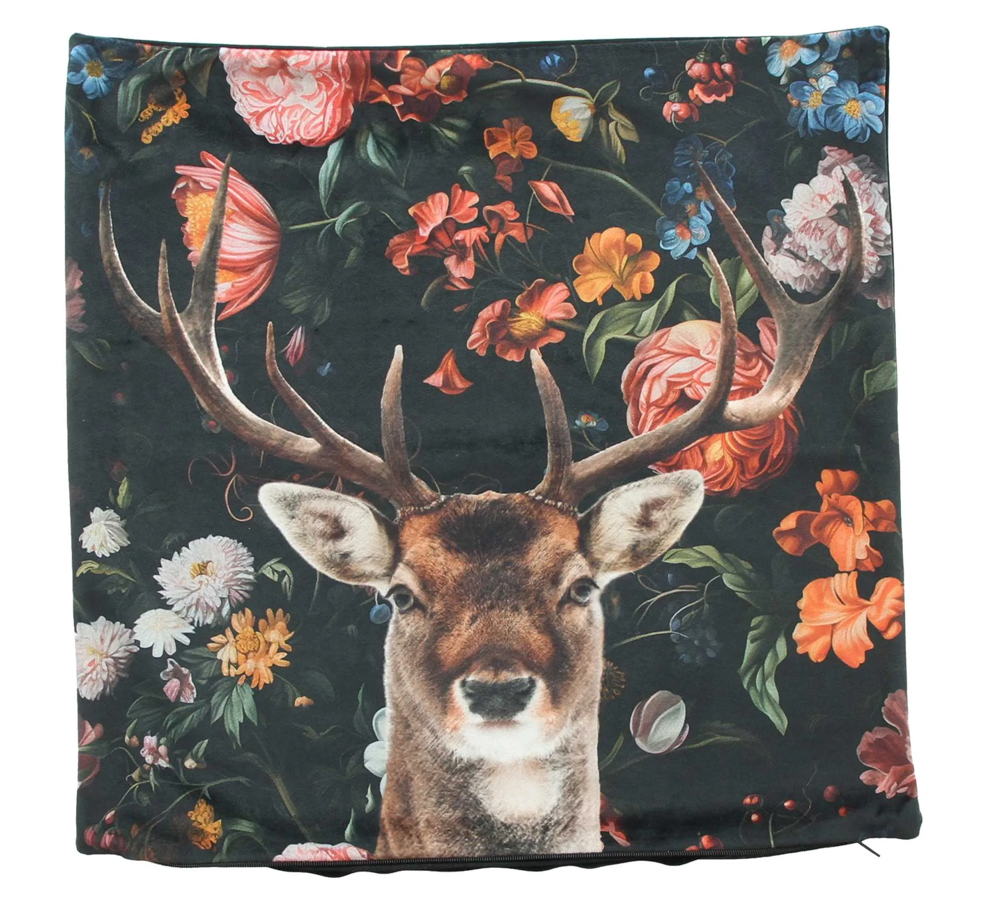 Kissenhülle "Blumenhirsch"  im Frank Flechtwaren Online Shop für For Animal Lovers kaufen