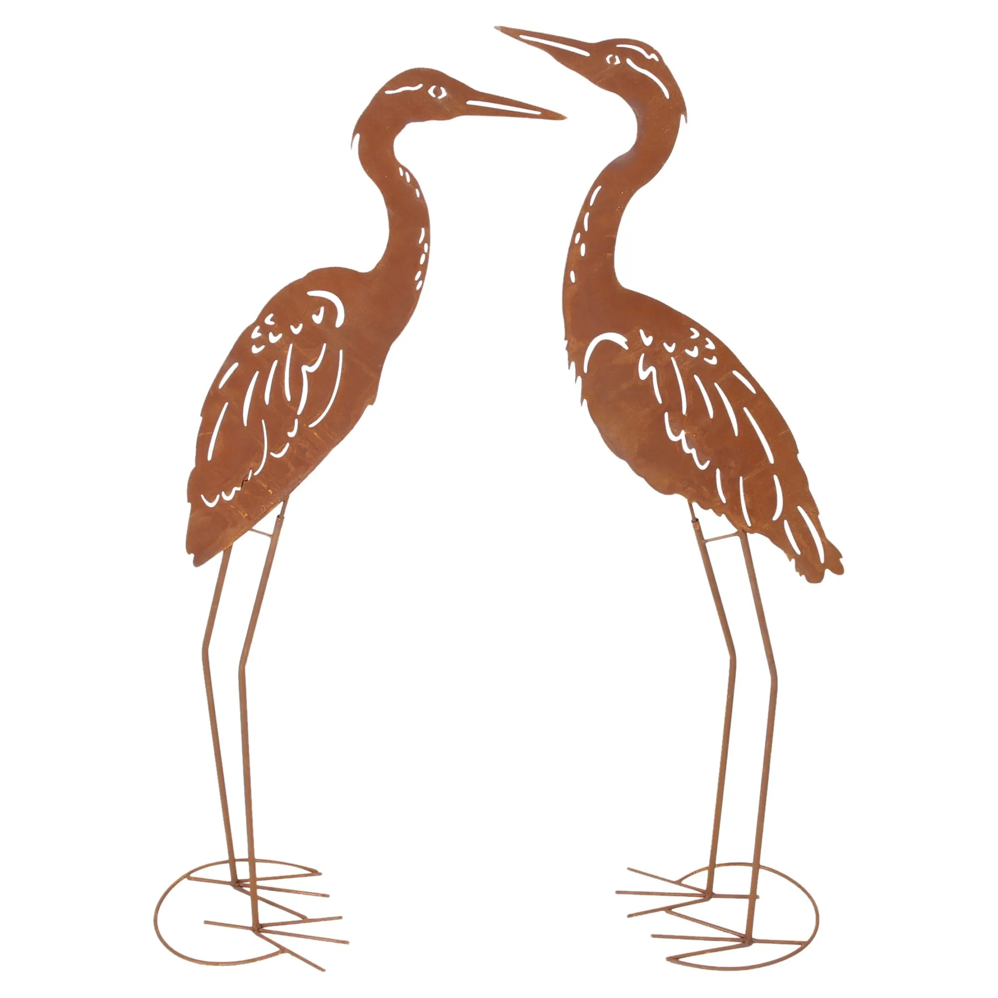 Metallvogel "Rost", 2er Set  im Frank Flechtwaren Online Shop für Dekofiguren kaufen