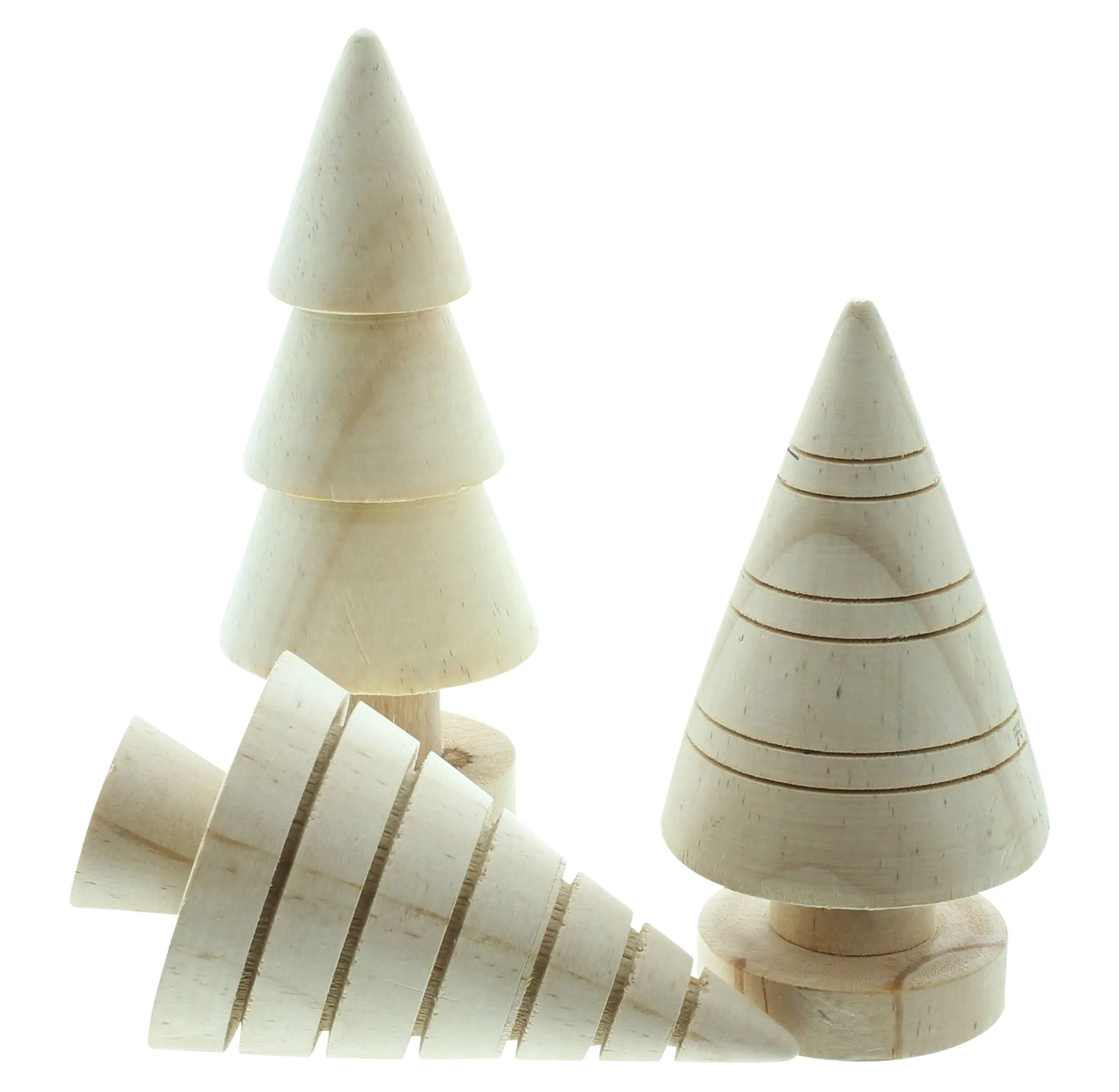 Bäumchen "Holz", 3er Set  im Frank Flechtwaren Online Shop für Tannenbäume kaufen
