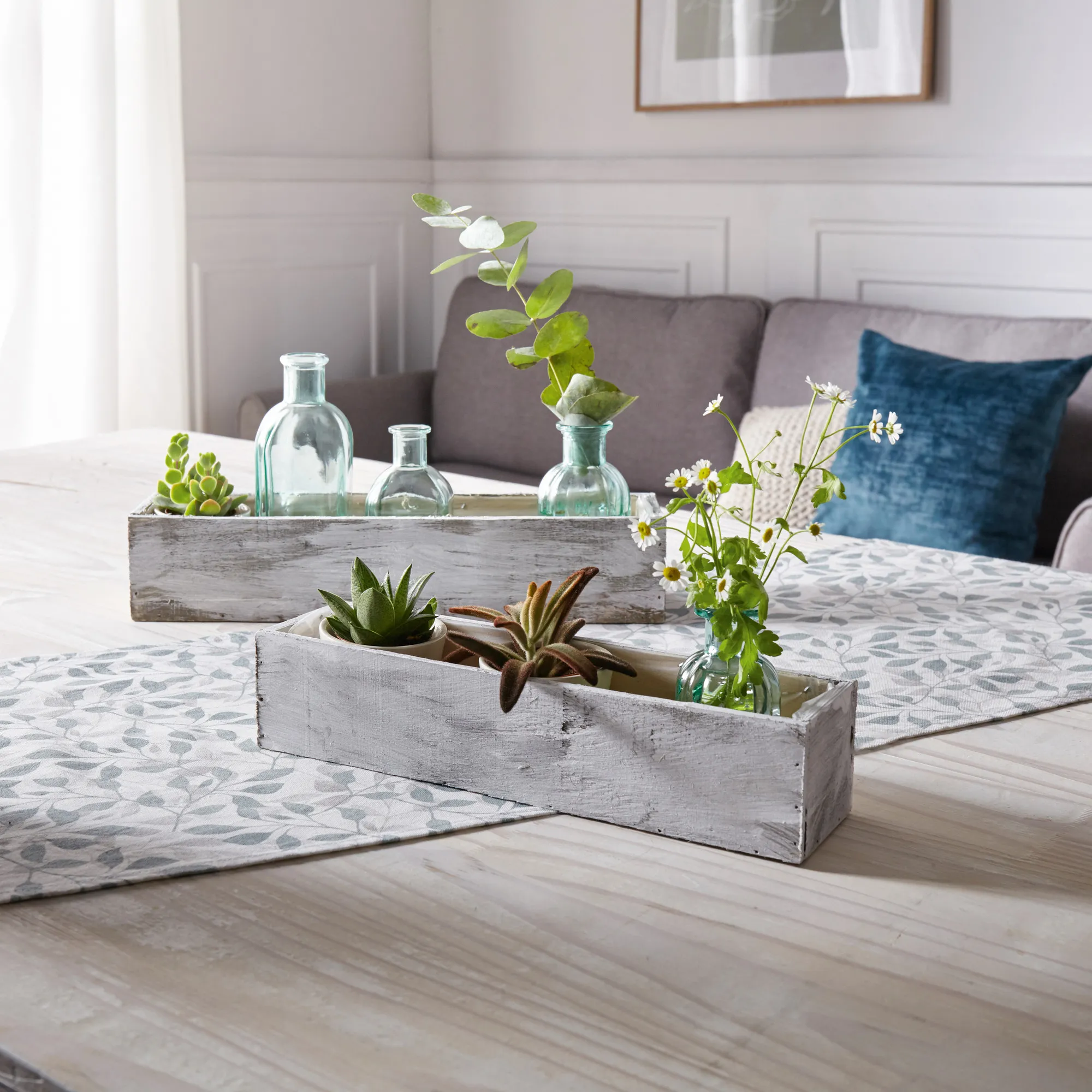 Pflanzer "Shabby-White", 2er Set  im Frank Flechtwaren Online Shop für Pflanztöpfe kaufen