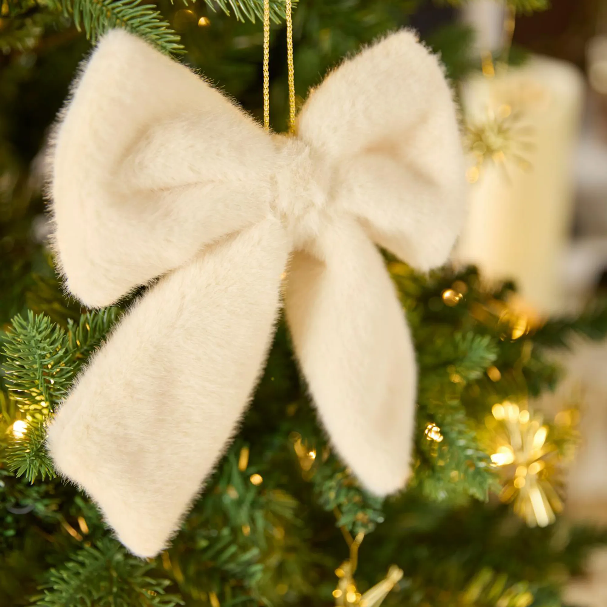 Deko-Schleife "Plüsch", 6er Set  im Frank Flechtwaren Online Shop für Christbaumhänger kaufen