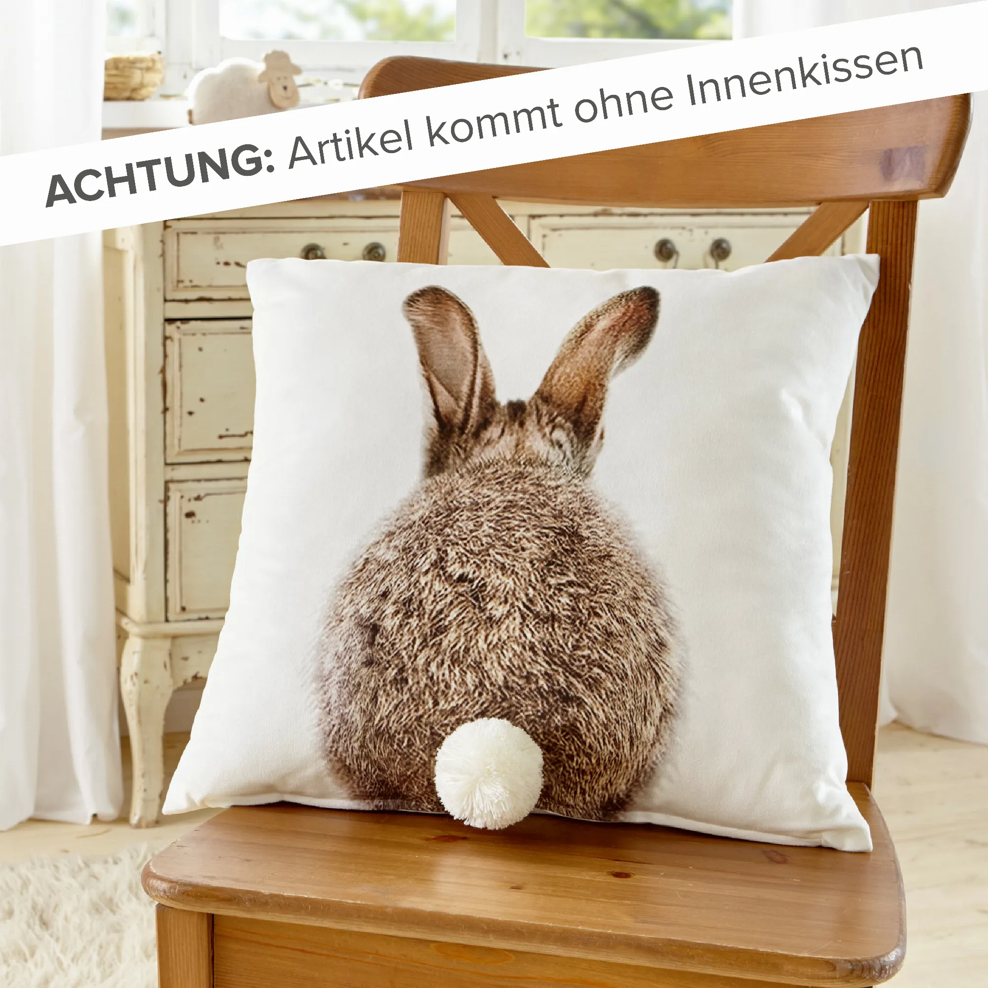 Kissenhülle "Meister Lampe"  im Frank Flechtwaren Online Shop für Österliche Kissen &amp; Kissenhüllen kaufen