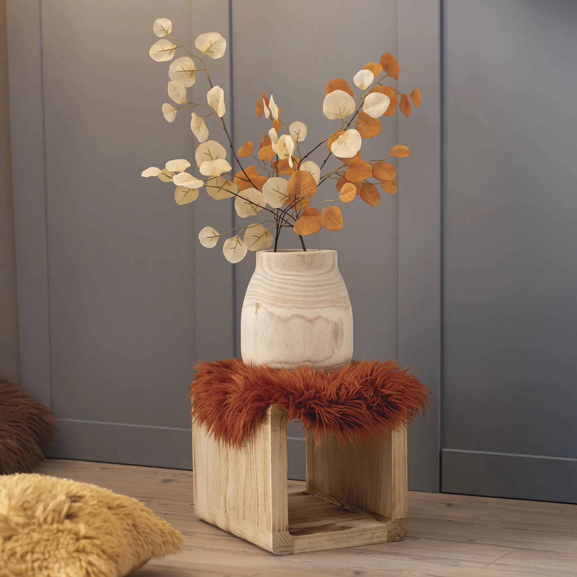 Dekovase "Wood"  im Frank Flechtwaren Online Shop für Herbstfarben kaufen