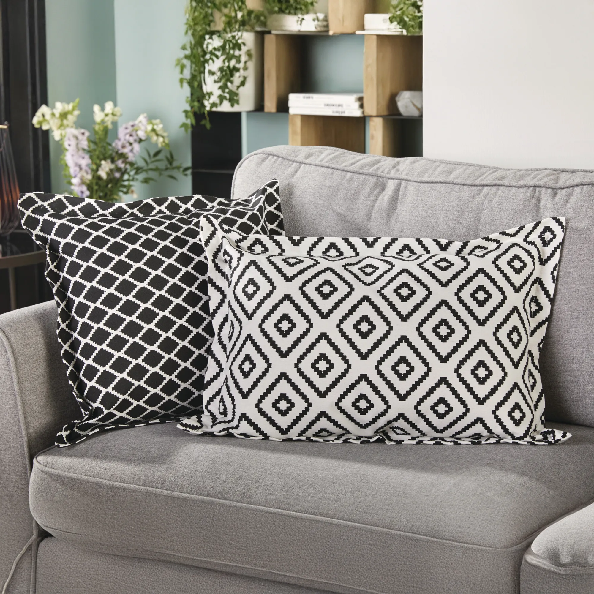 Kissenhülle "Black &amp; White"  im Frank Flechtwaren Online Shop kaufen