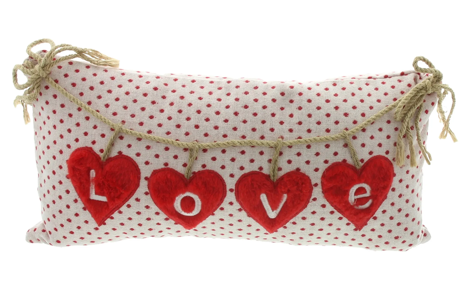 Deko-Kissenhülle "Love Hearts"  im Frank Flechtwaren Online Shop für Landhaus-Flair kaufen