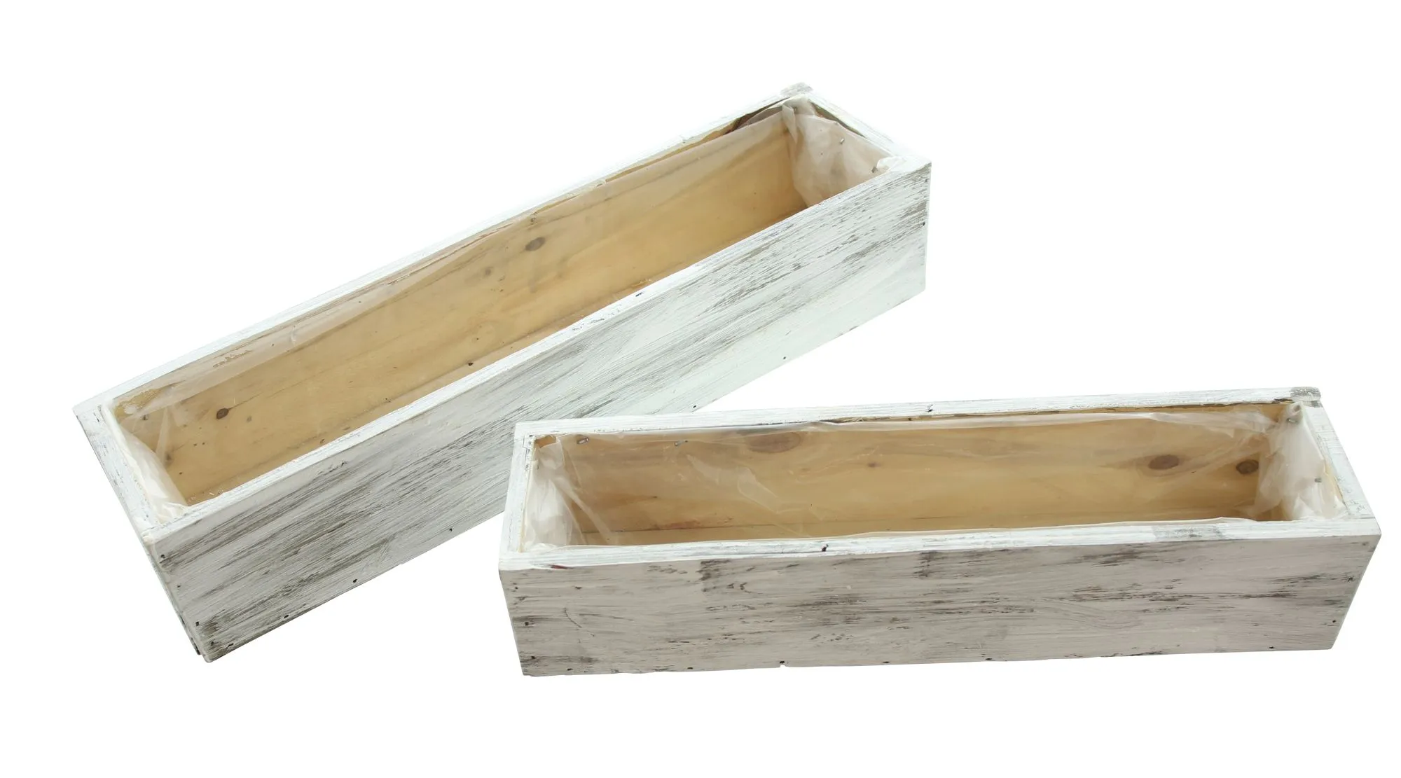 Pflanzer "Shabby-White", 2er Set  im Frank Flechtwaren Online Shop für Pflanztöpfe kaufen