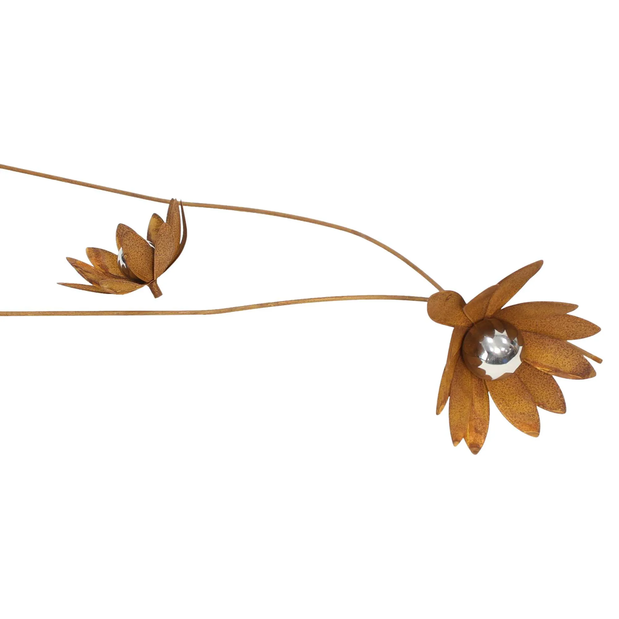 Gartenstecker "Blume", 2er Set  im Frank Flechtwaren Online Shop für Rostdeko für Ihren Garten kaufen