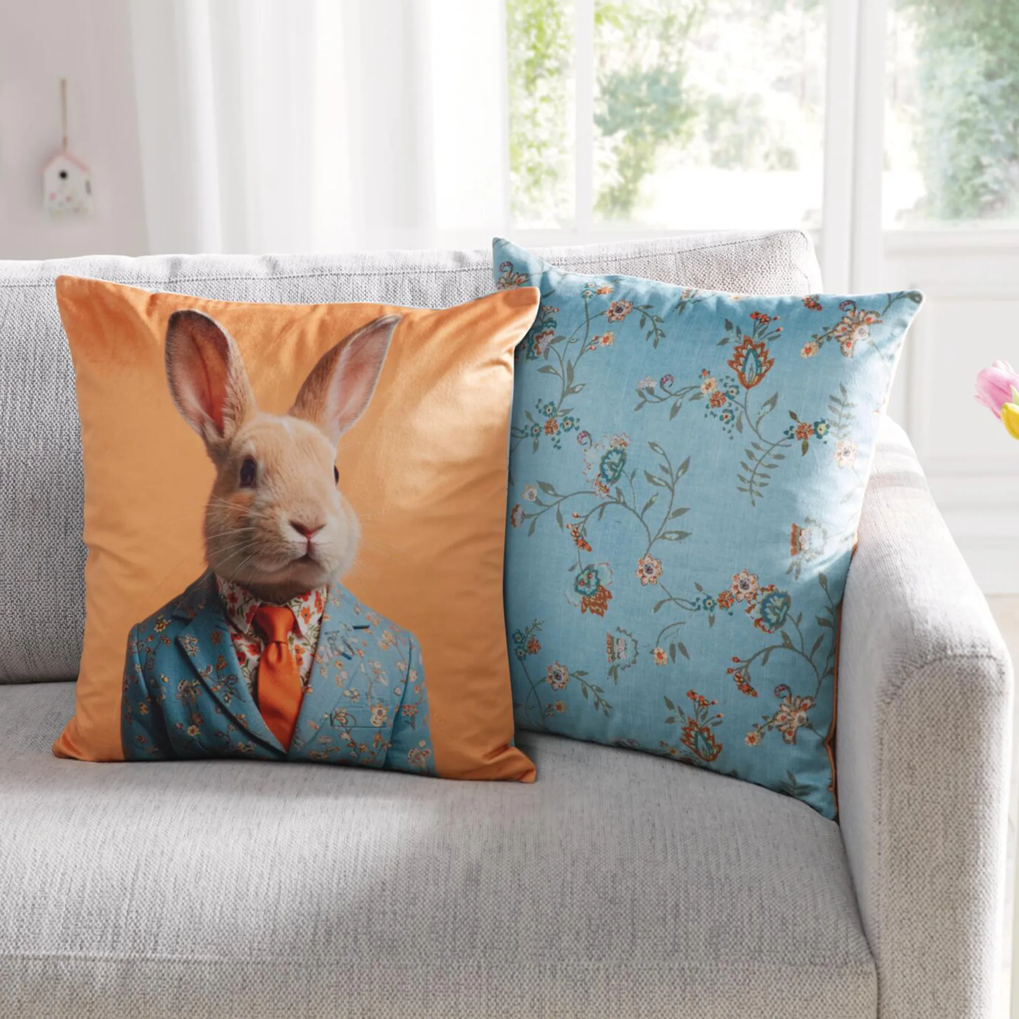 Kissenhülle "Mr. Rabbit"  im Frank Flechtwaren Online Shop kaufen