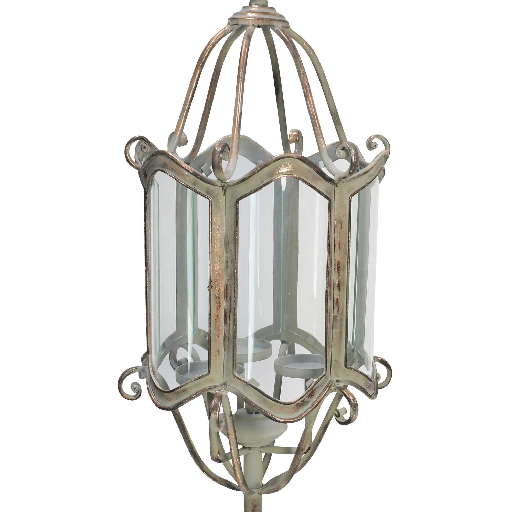 Standlaterne "Shabby-Grey"  im Frank Flechtwaren Online Shop für Laternen kaufen