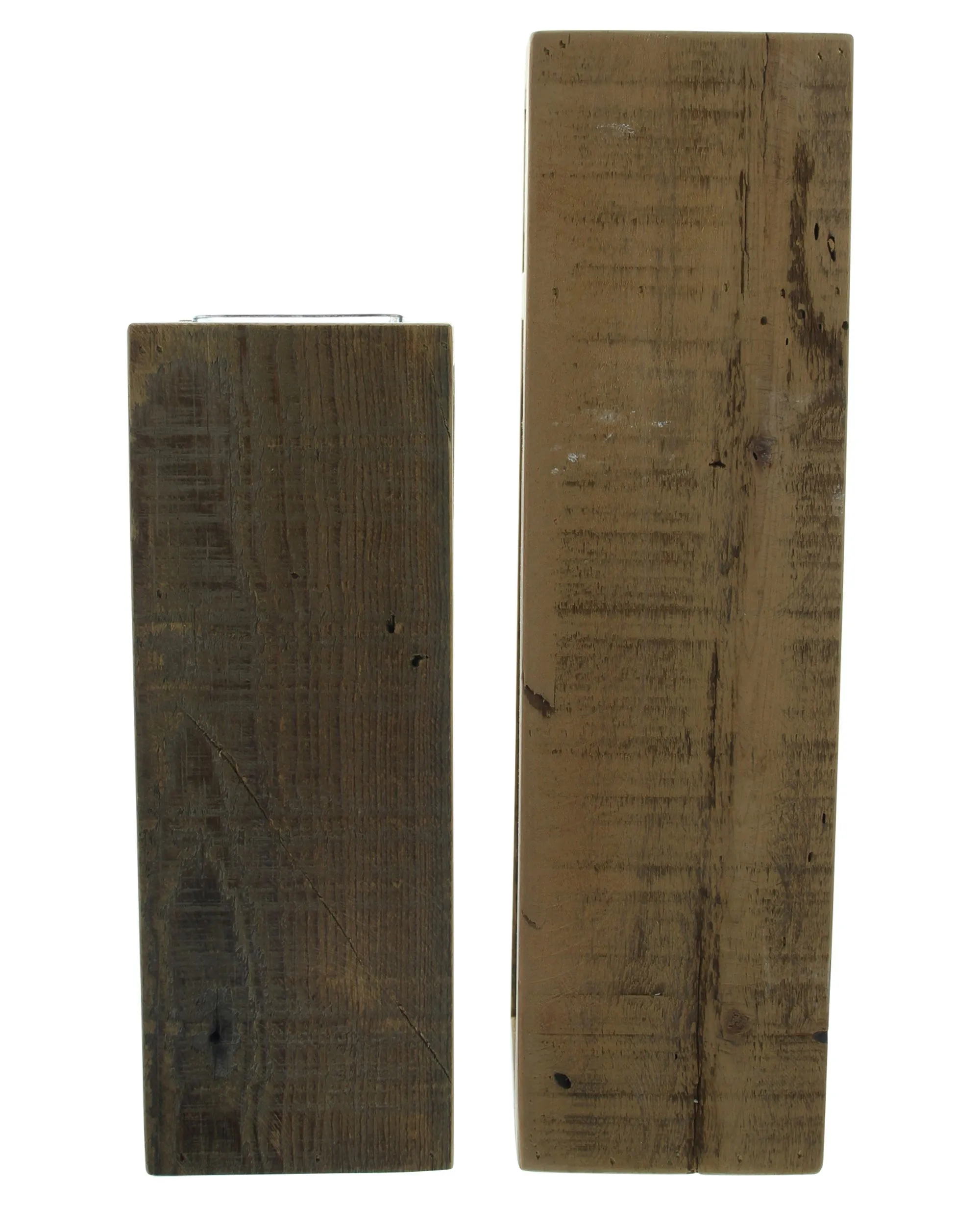 Windlichtsäule "Wood", 2er Set  im Frank Flechtwaren Online Shop für Windlichter kaufen