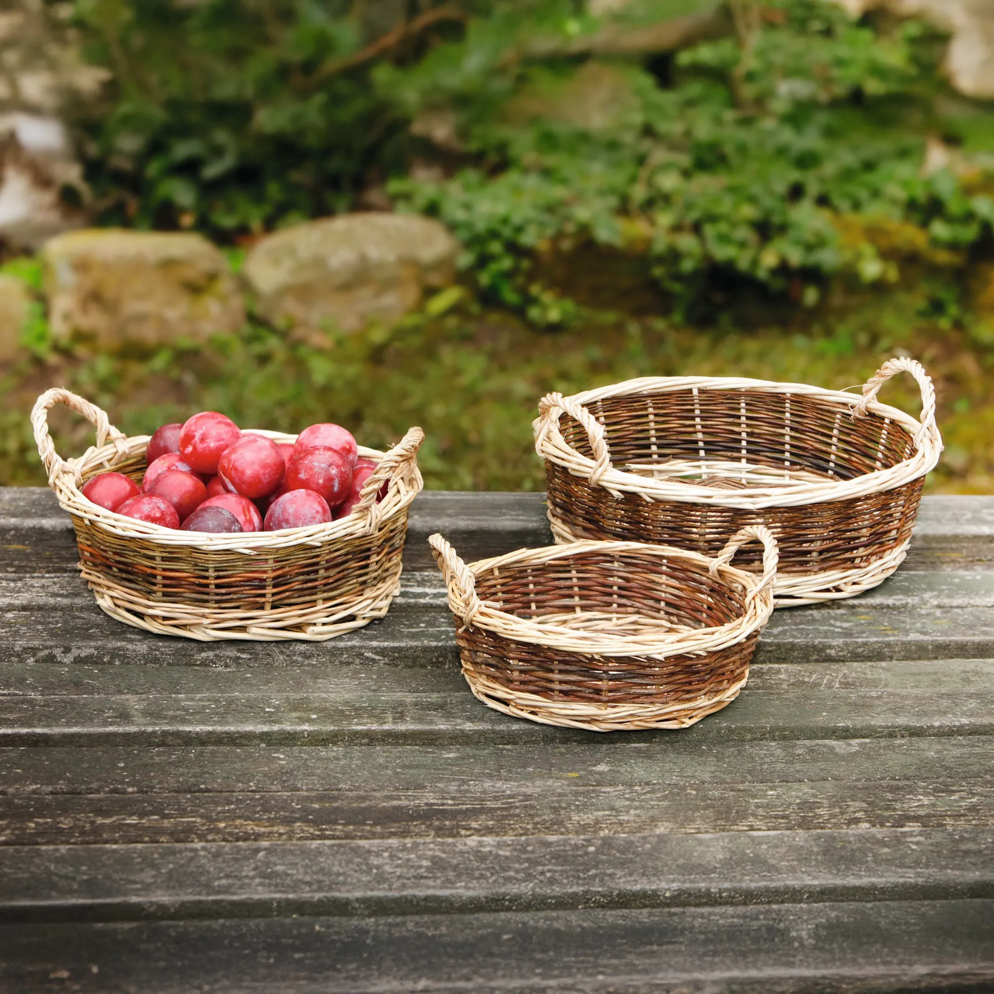 Schale "Natur/Weiß", groß  im Frank Flechtwaren Online Shop kaufen